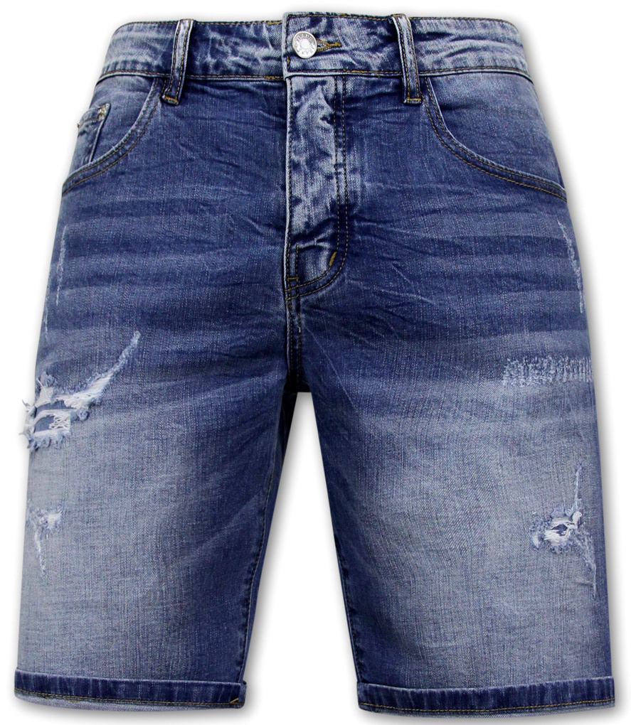 Stretchkorta Byxor Herr - Denim Short - Blå