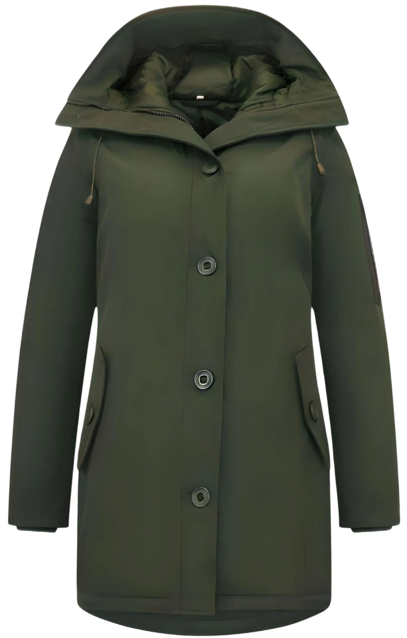 Grön Parkas Dam Lång