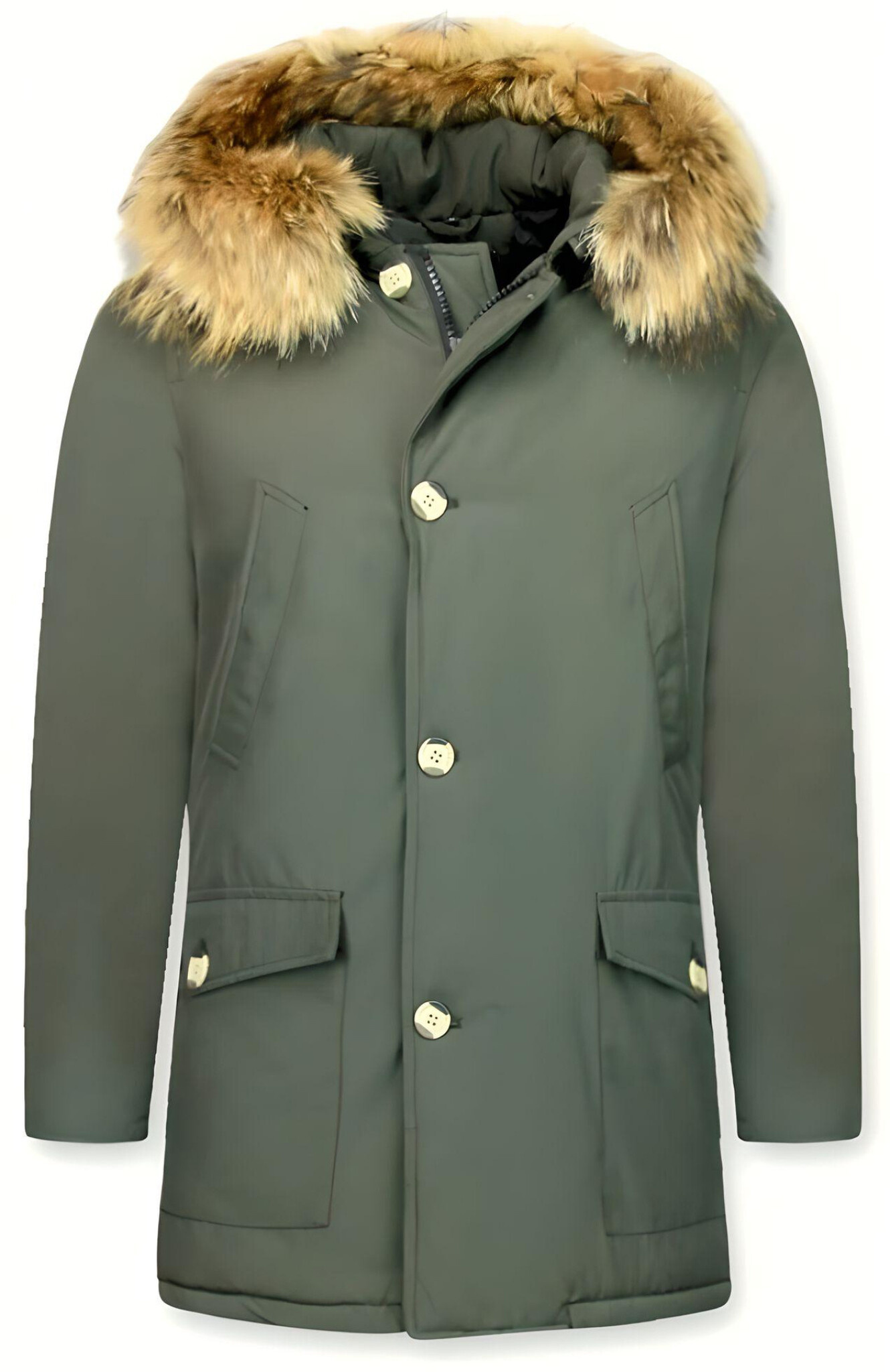 Man Vinterjackor Långa - Parka Pocket - PI-G - Grön
