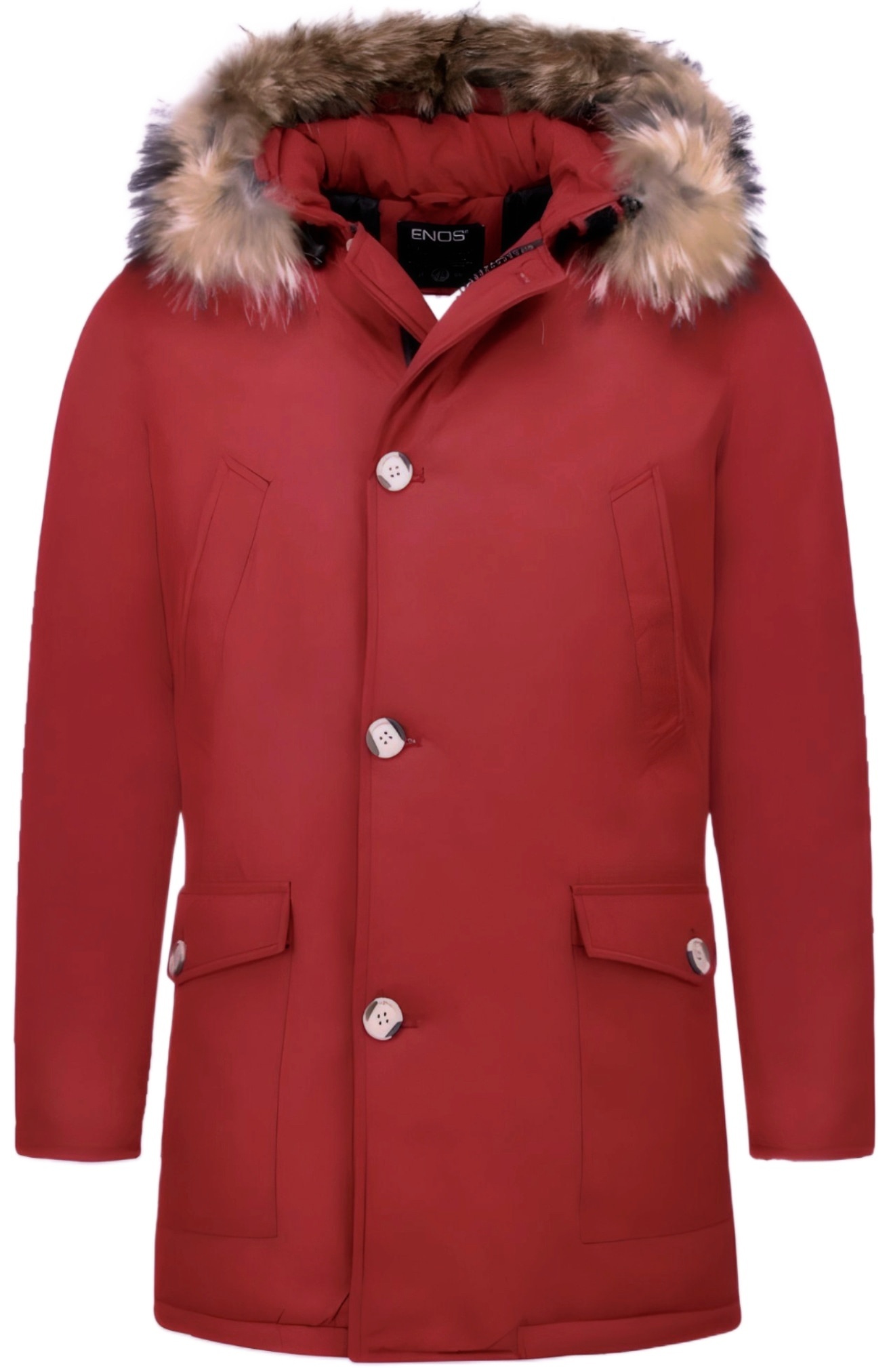 Herr Vinterjackor Långa - Parka Pocket - PI-R - Röd