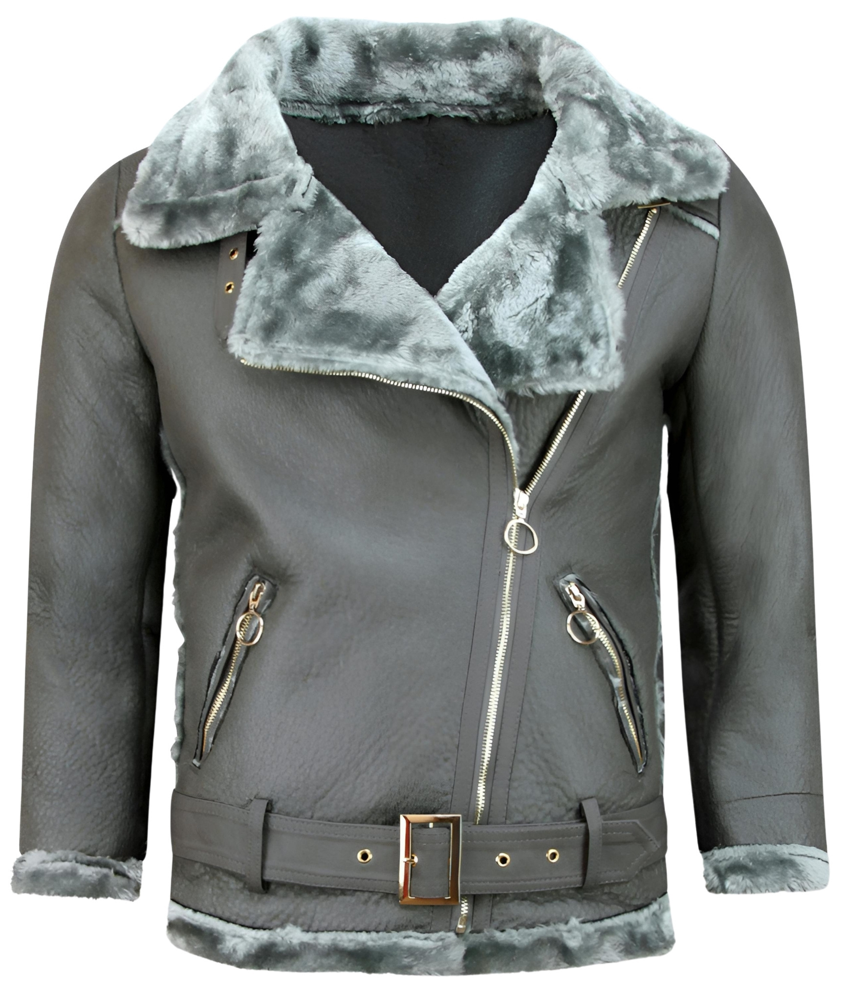 Shearling Jacka Dam -Skinnjacka - Grå