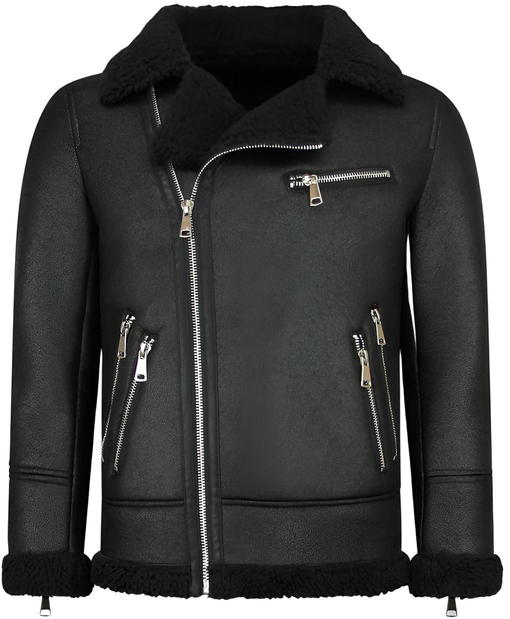 Lammy Coat Herrjacka - Fake Fur Jacka Svart