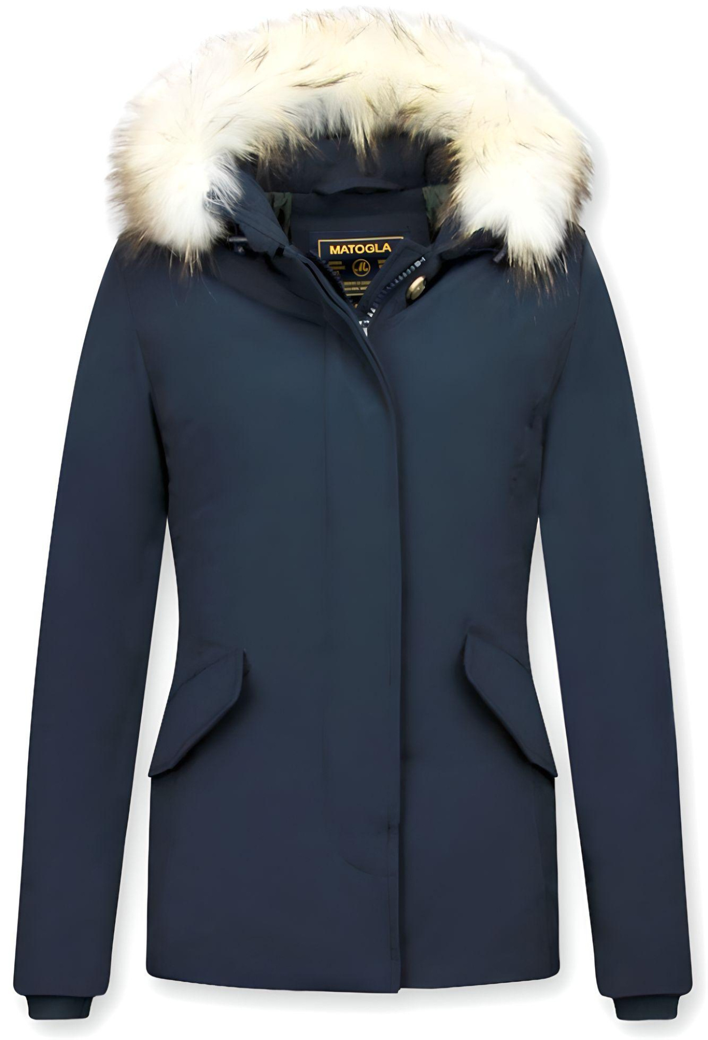 Damer Trendig Fur Coat - Wooly Jacka Kort Blå