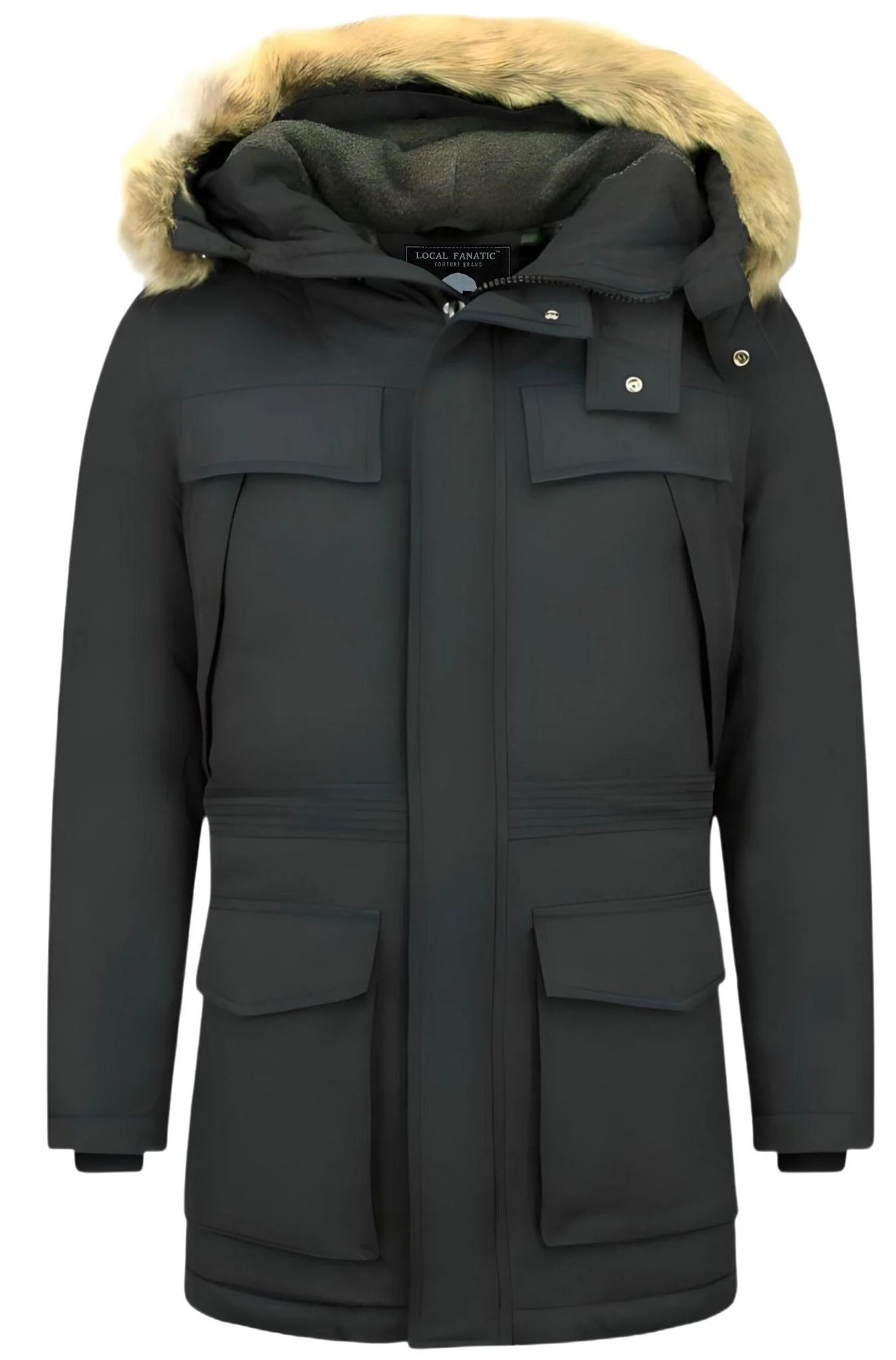 Vinterjackor Långa - Jacka Parka Päls Herr Svart