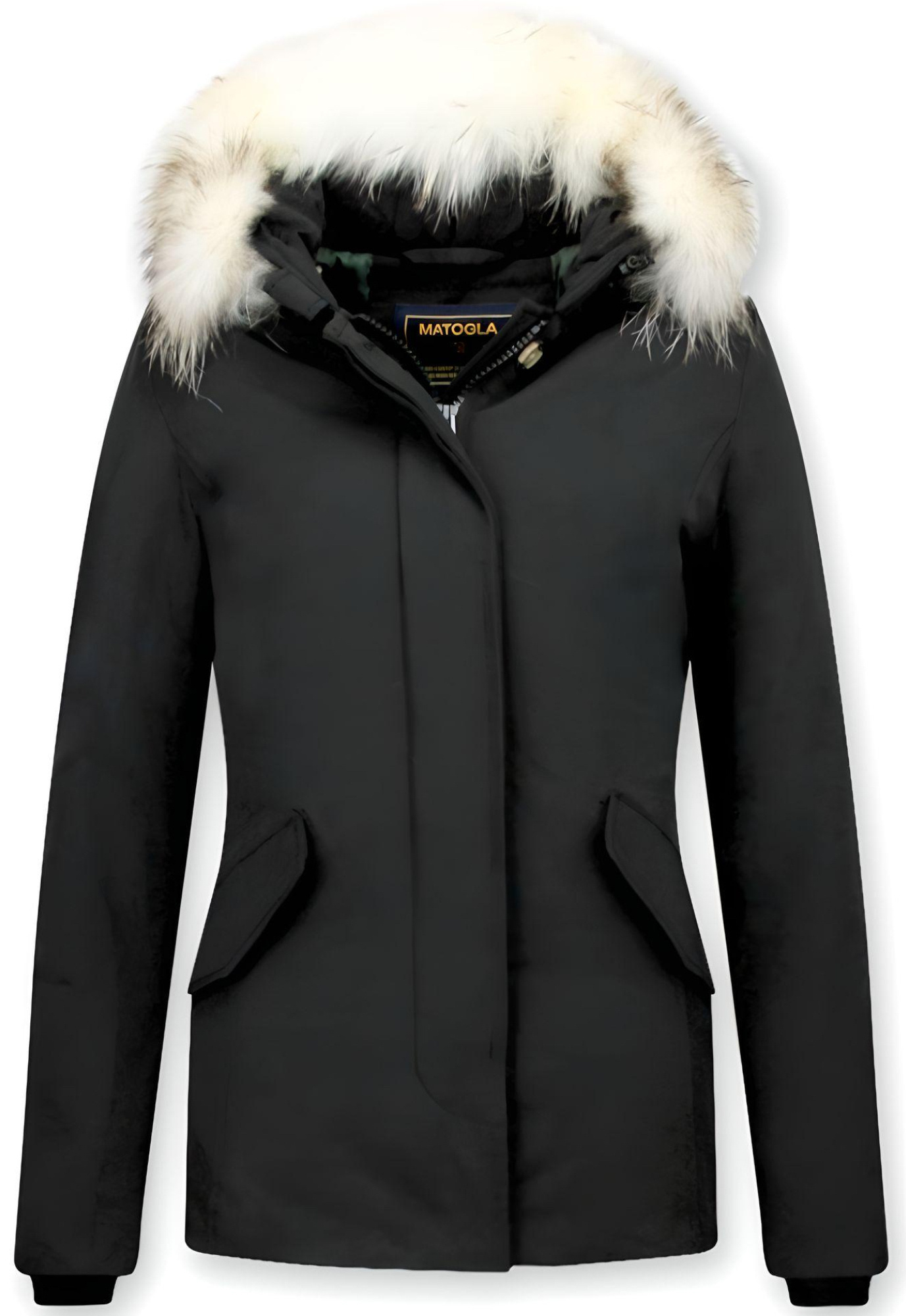 Trendig Damer Fur Coat - Wooly Jacka Kort Svart