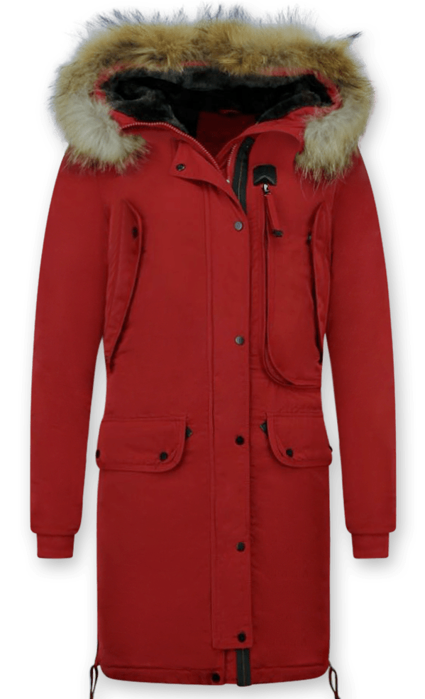 Parka Damer - Vinterjacka Quilted Jacka Röd