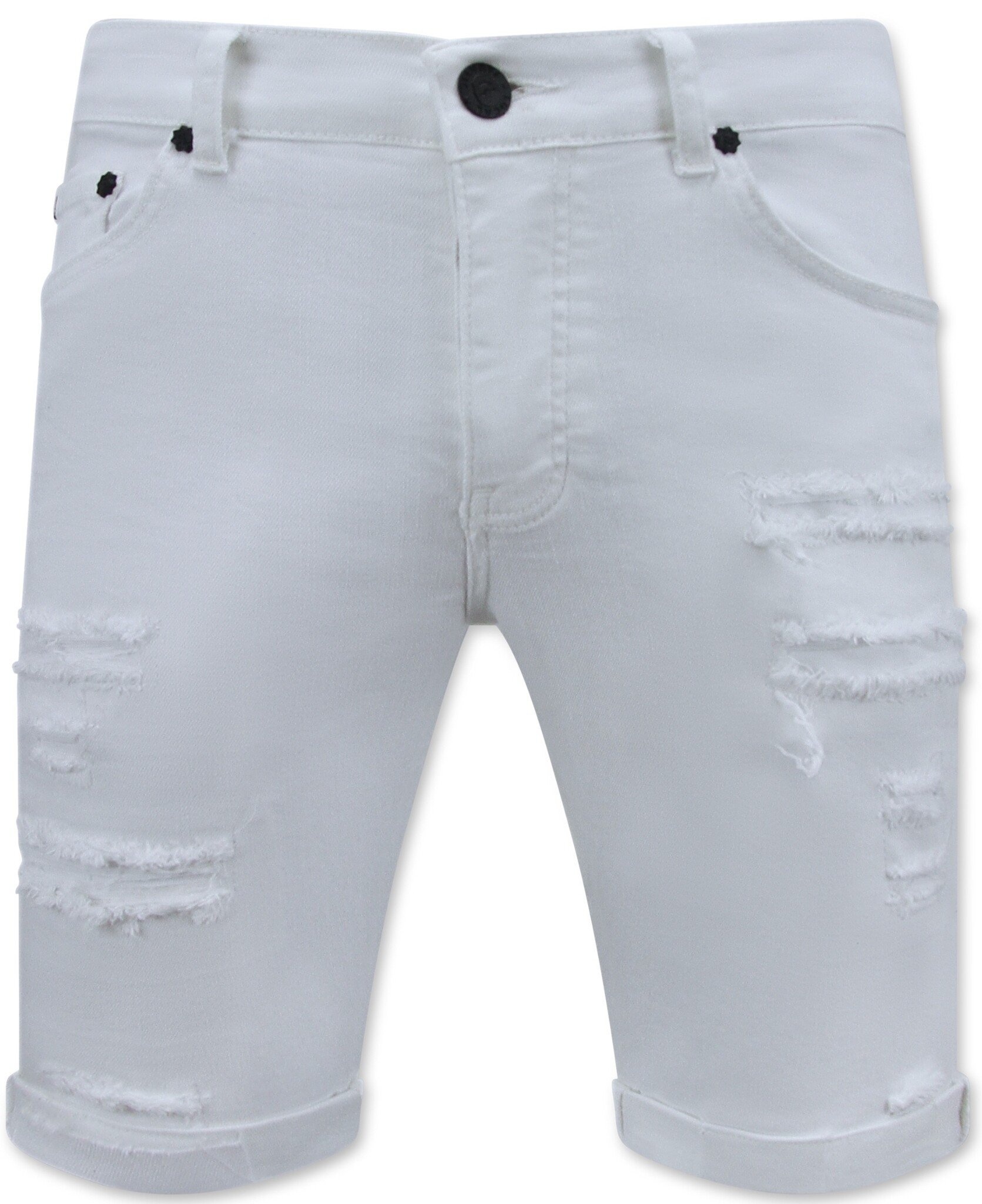Korta Vita Jeans - Slim Fit Shorts För Män