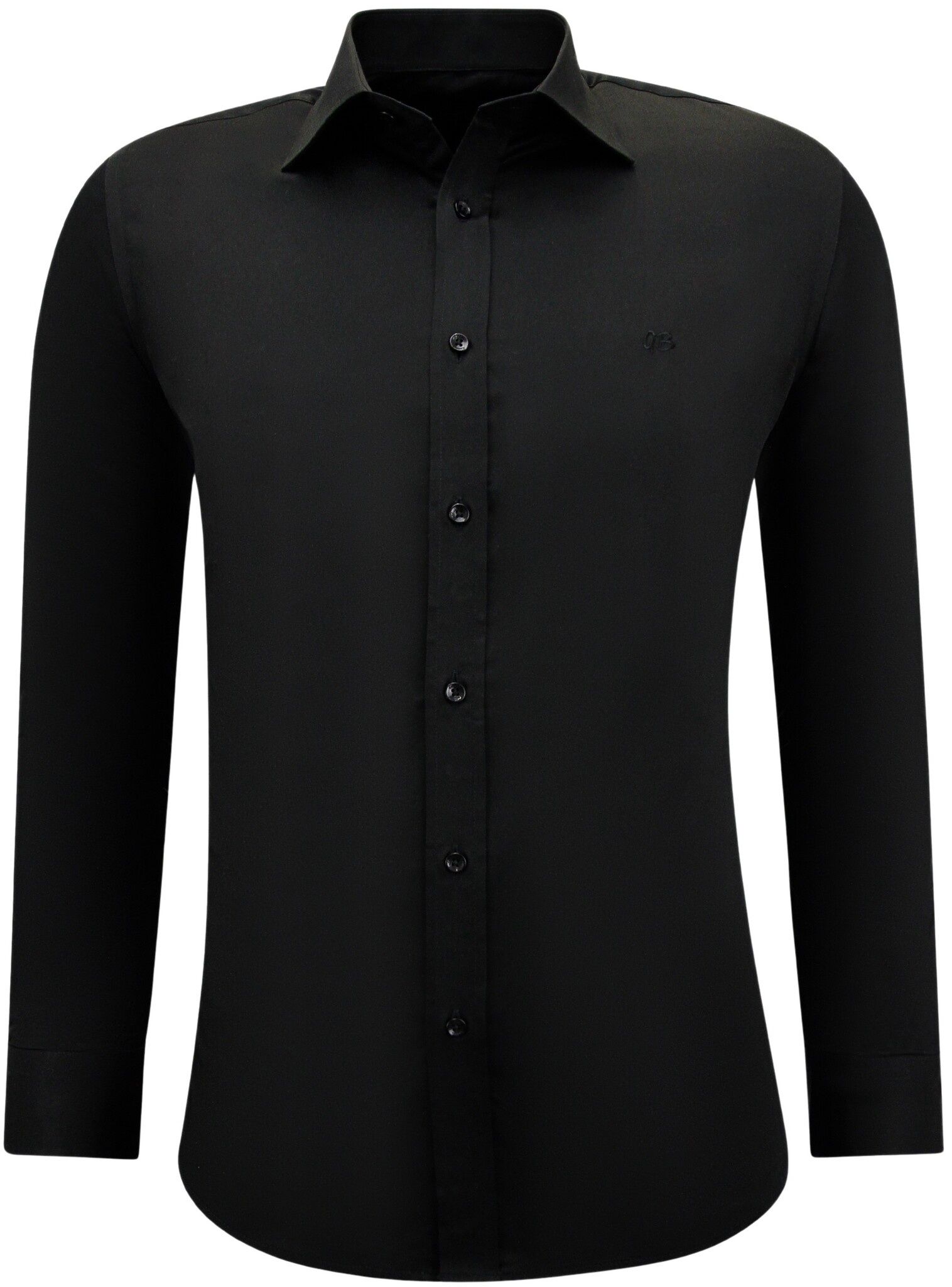 Neat Satin Slim FiT-Shirt För Män - Svart