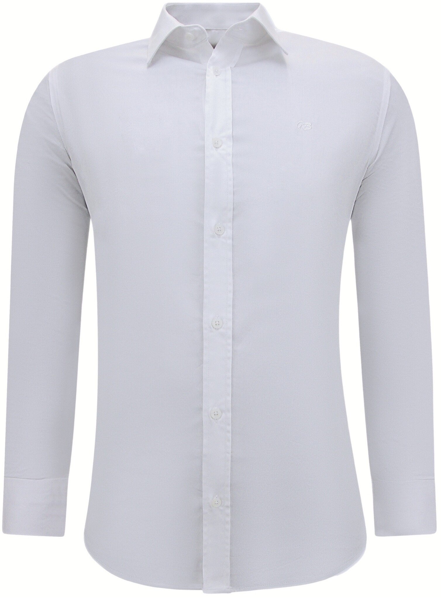 Iga Business Satin Enfärgade Skjortor Herr Slim Fit - Vit