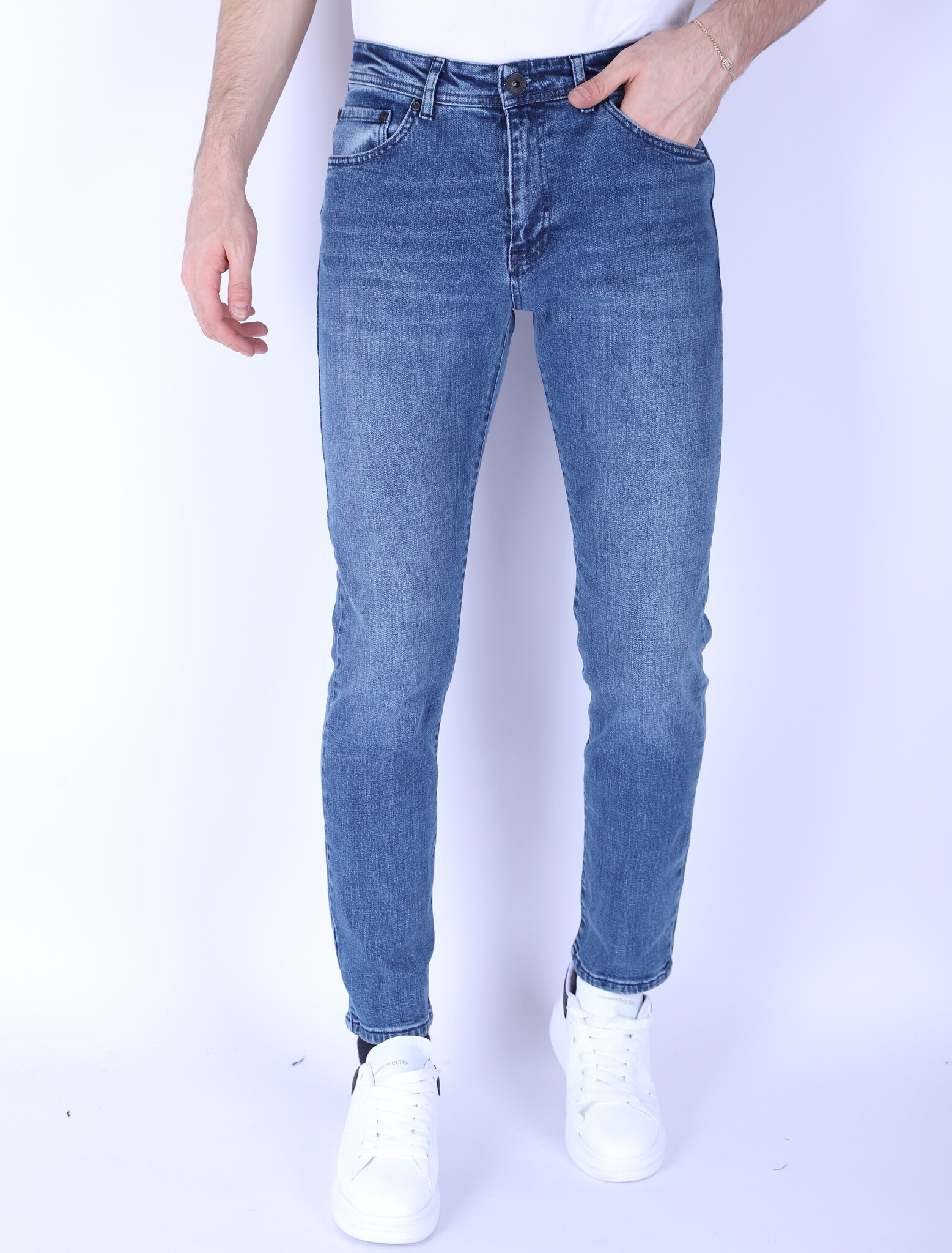 Jeans För Män Med Raka Ben - Normal Passform - DP - Blå