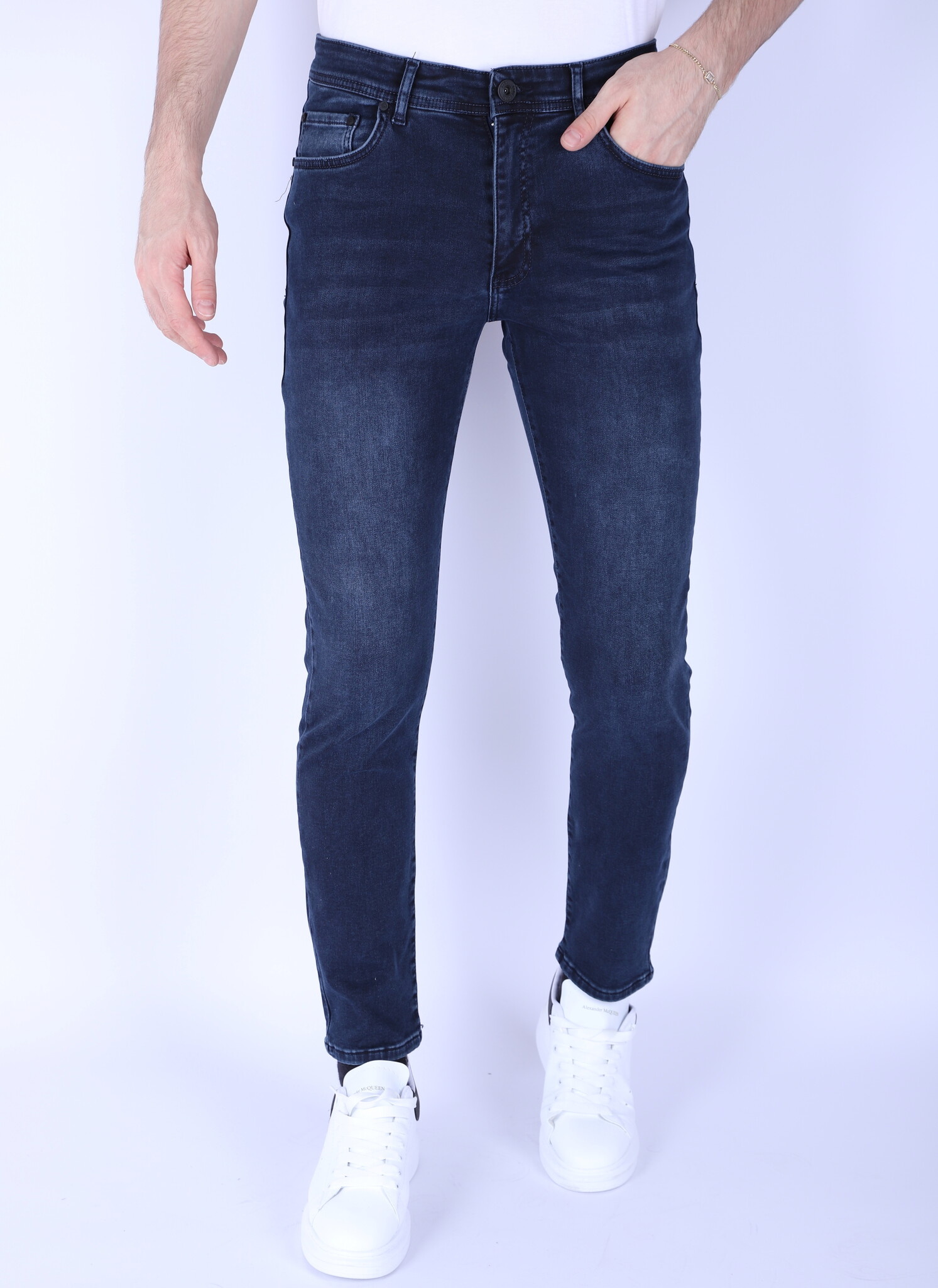 Regular Fit Jeans Stretch Herr - DP - Blå