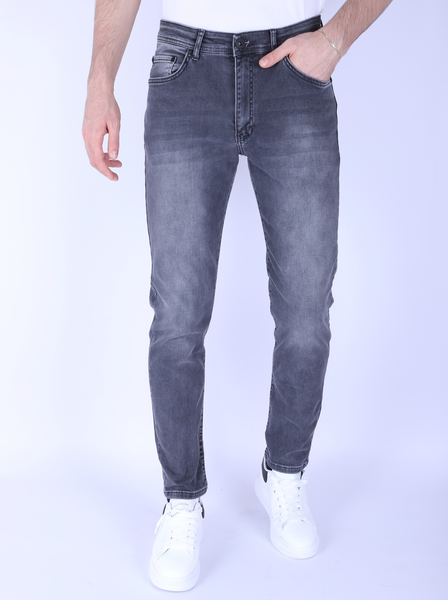 Lätt Jeans Herr Vuxna Regular Fit Stretch - DP - Grå