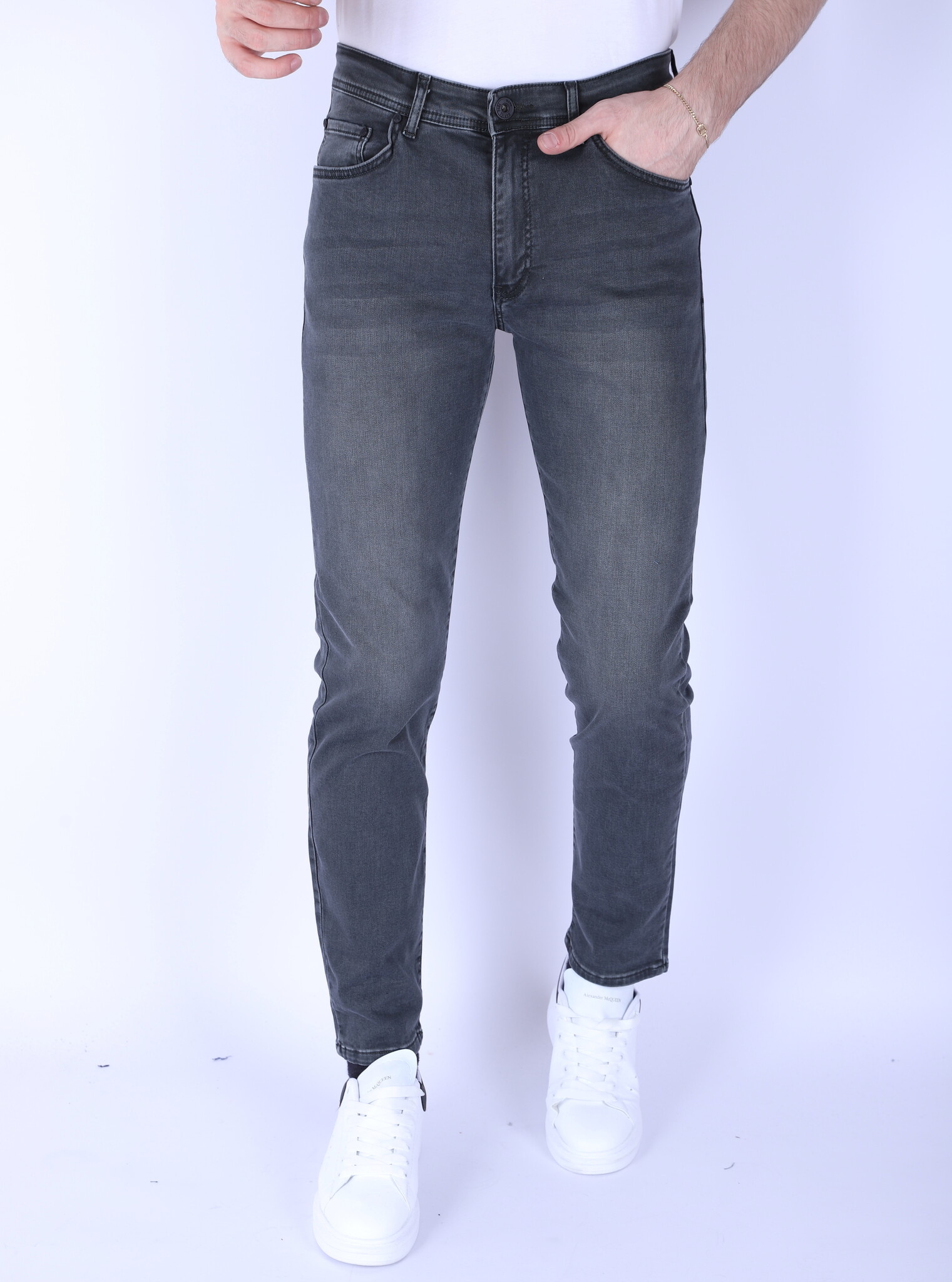 Men's Super Stretch Denim Normal Fit - DP - GråGrön