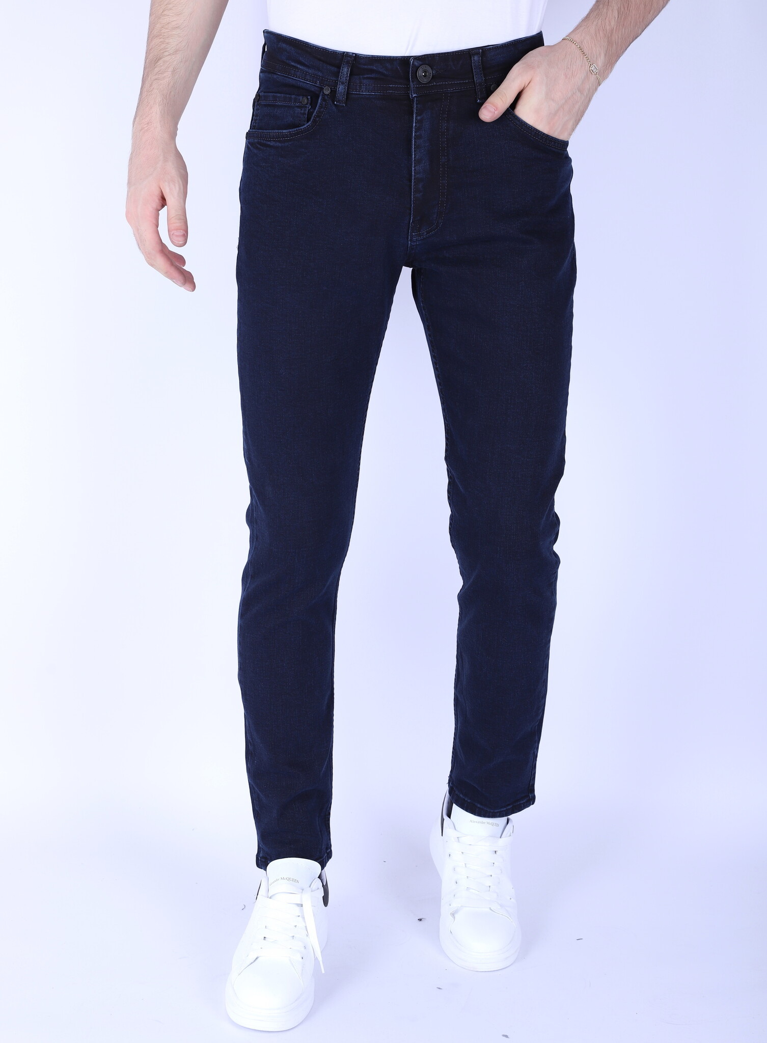 Jeans Herr Super Stretch Regular Fit Jeans - DP - Blå