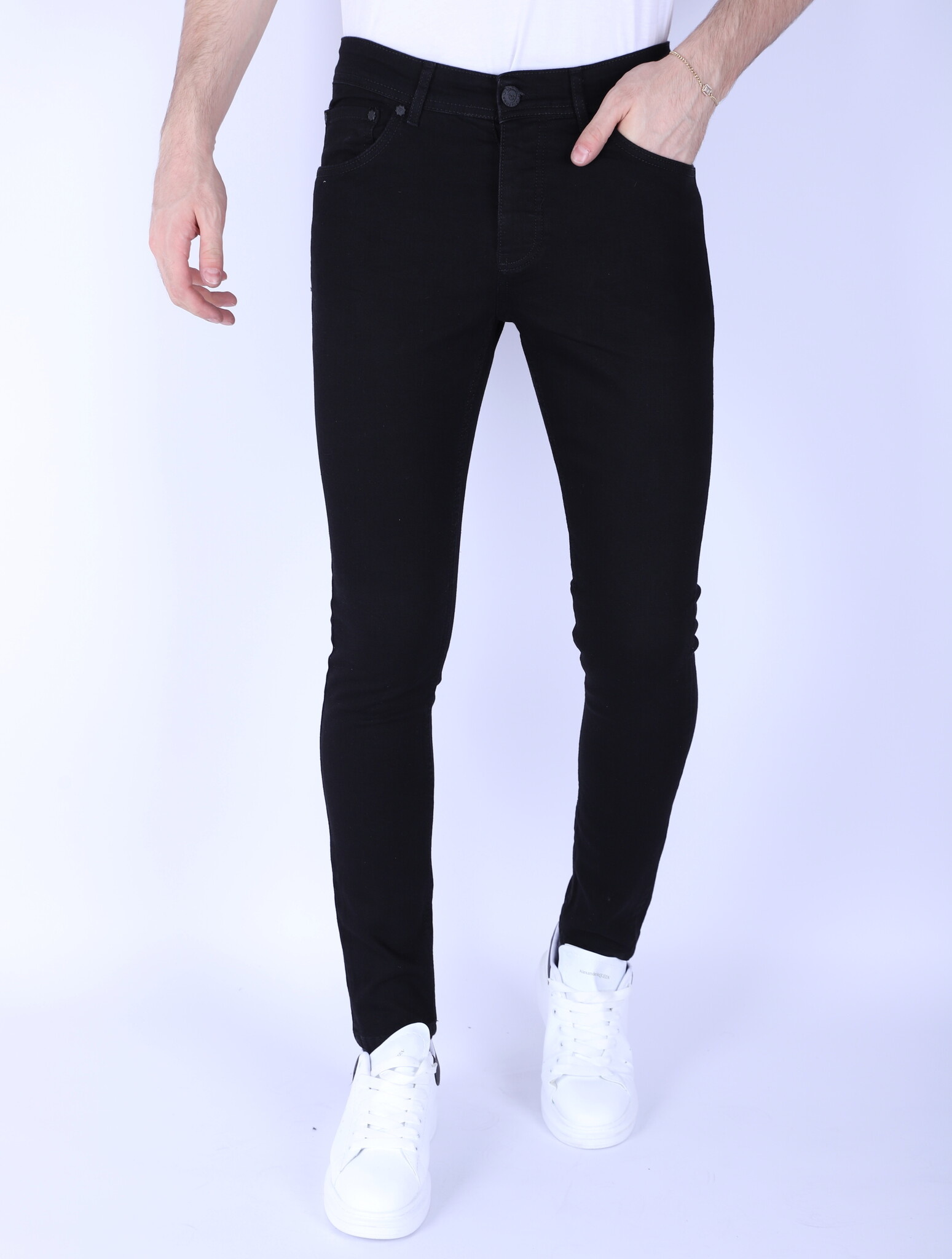 A Herrjeans Slim-Fit Med Stretch -- Svart