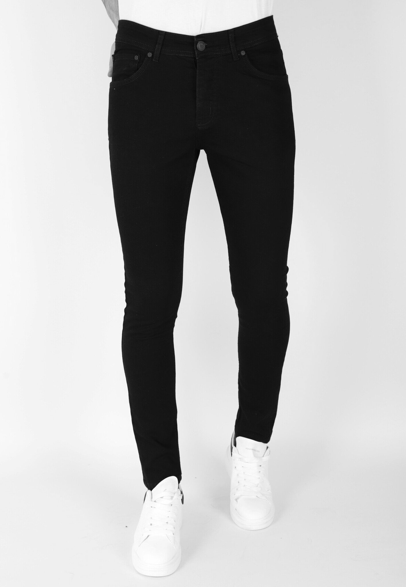 A Svarta Jeans Med Stretch För Män - Slim Fit -DP