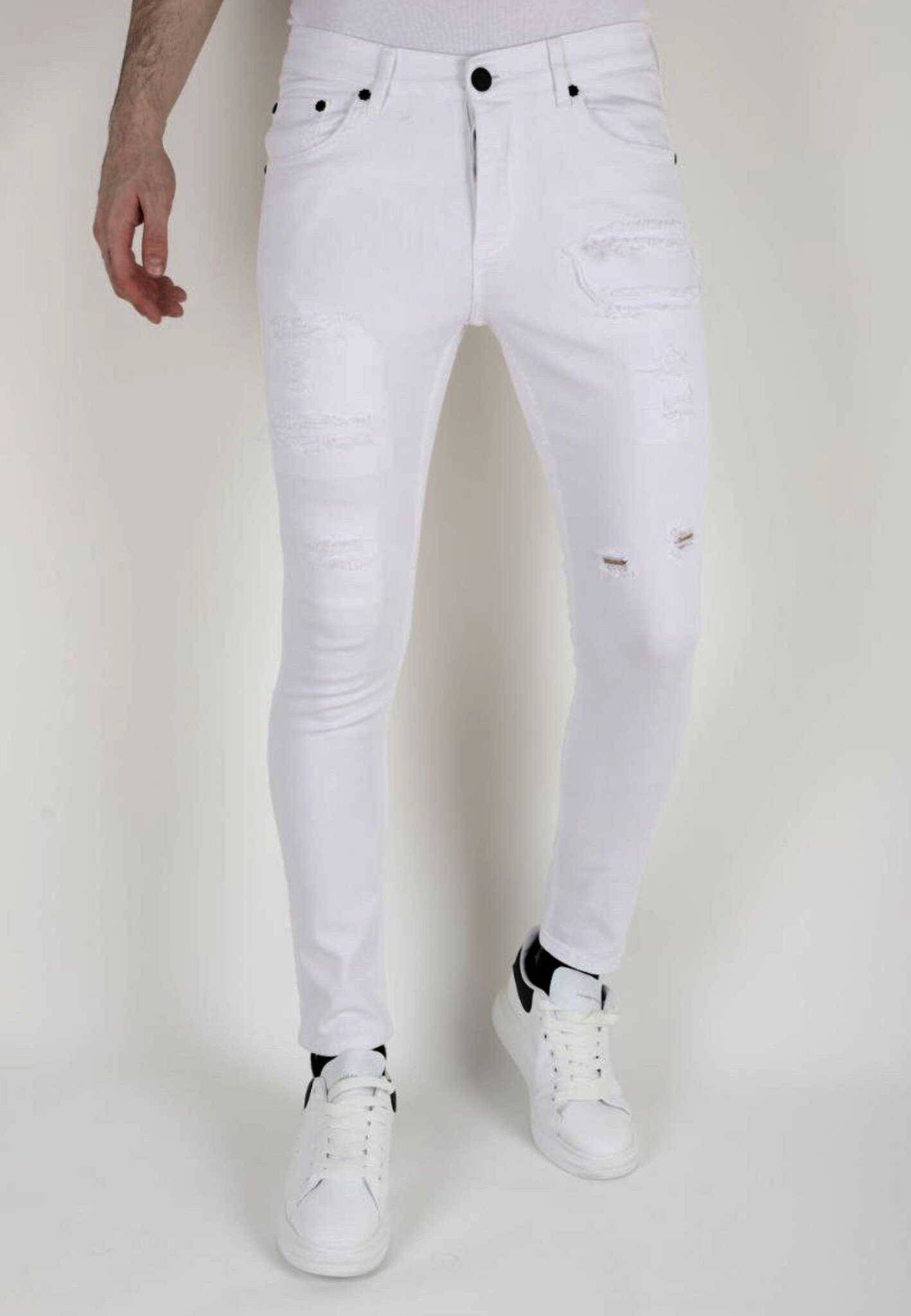 Vita Jeans För Herr Slim Fit -DP