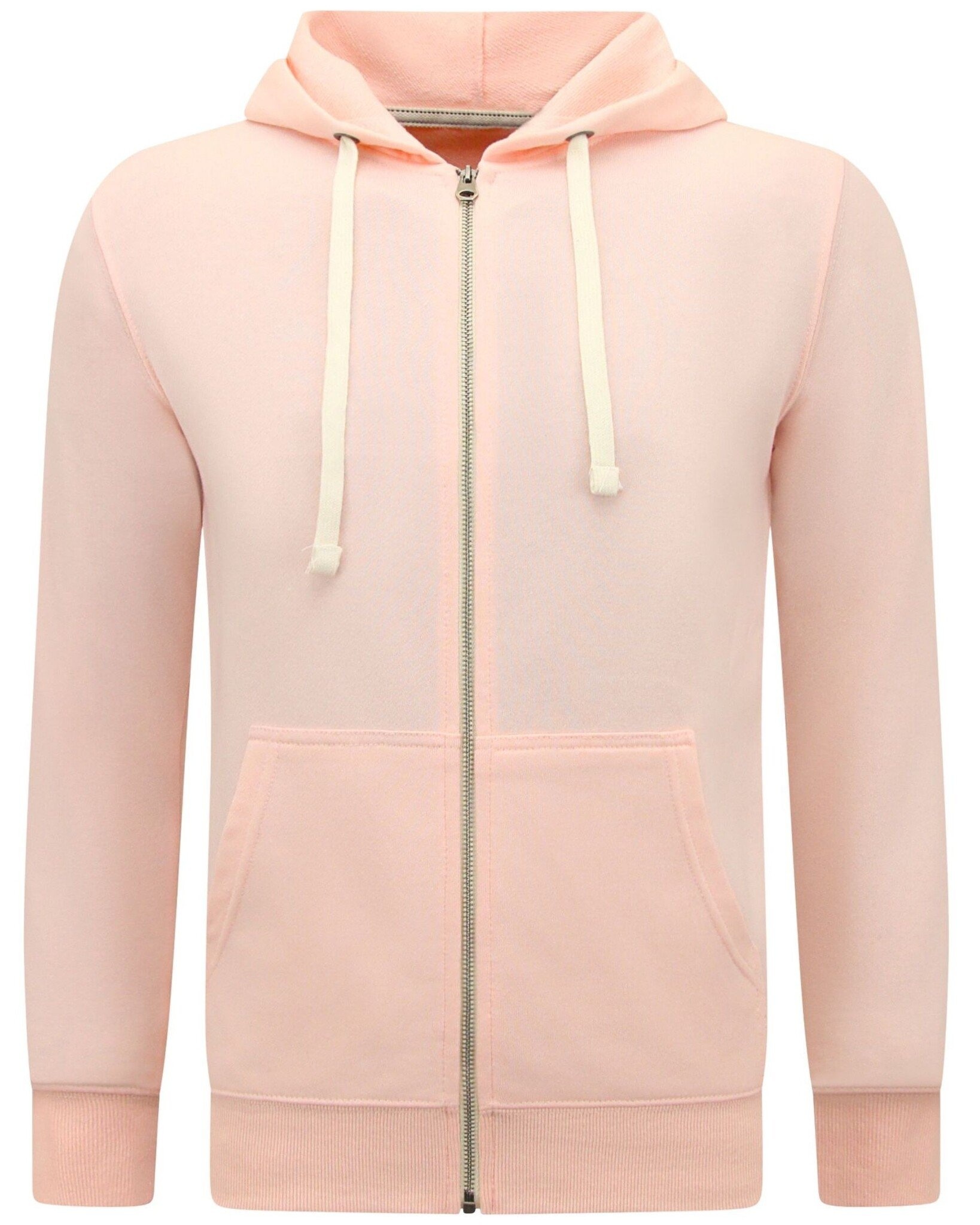 Hoodie Men Med Dragkedja - Träningsjacka För Män - Sportväst - Rosa