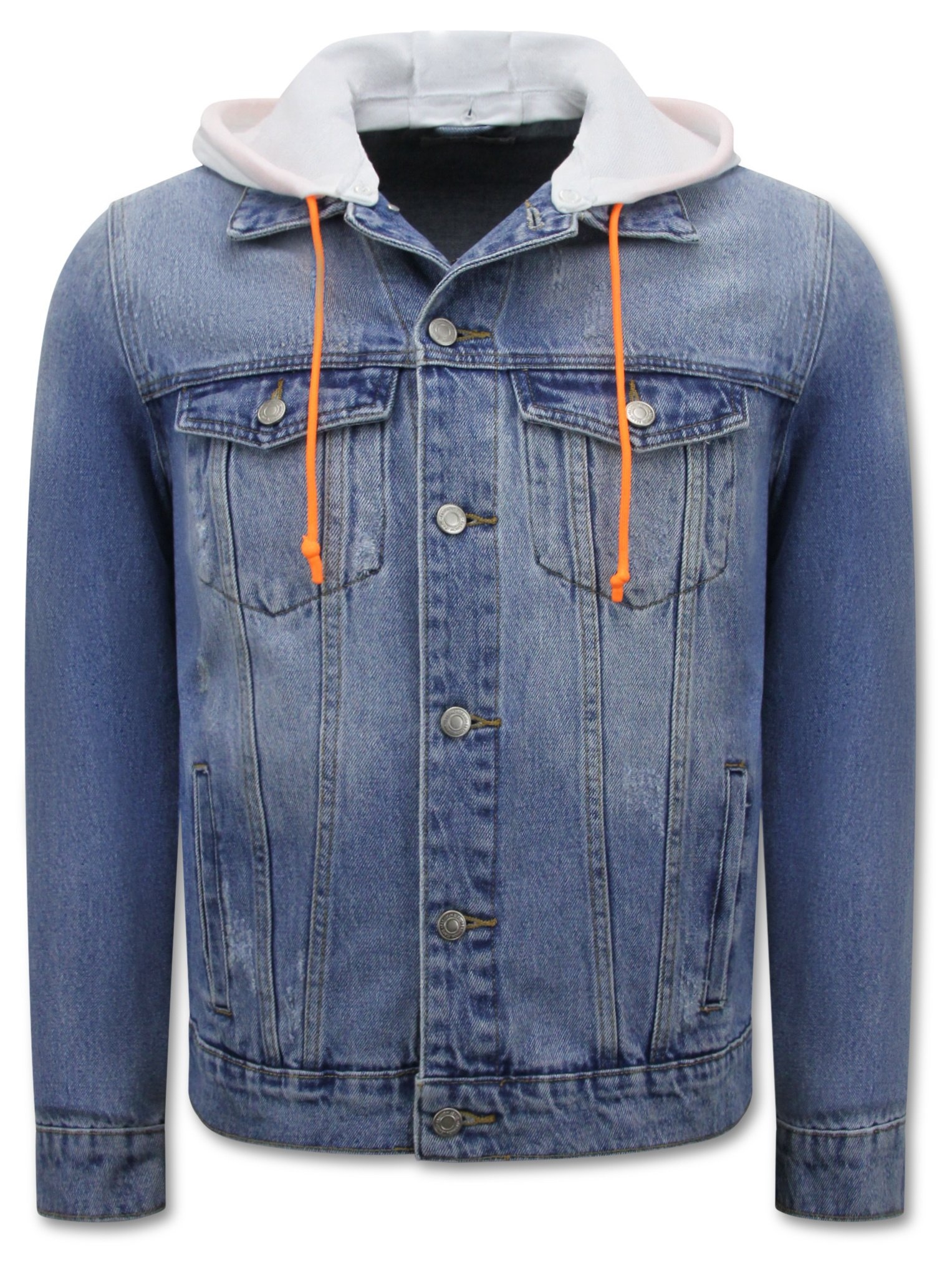 Denim SpijkeJacka Med Huva Herr Blå