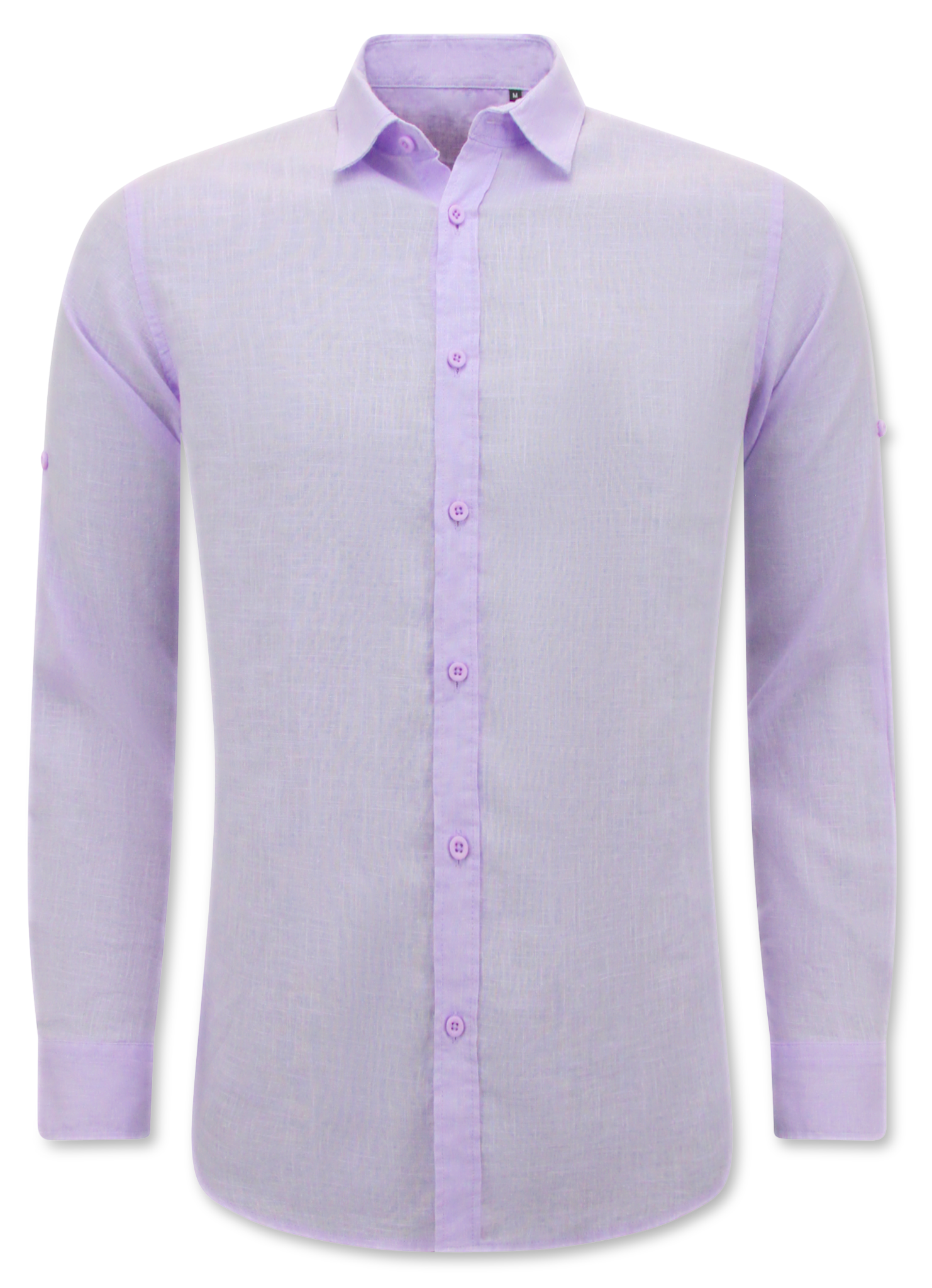 Linne Skjorta För Herr - Regular Fit - Casual Blanco - Lila