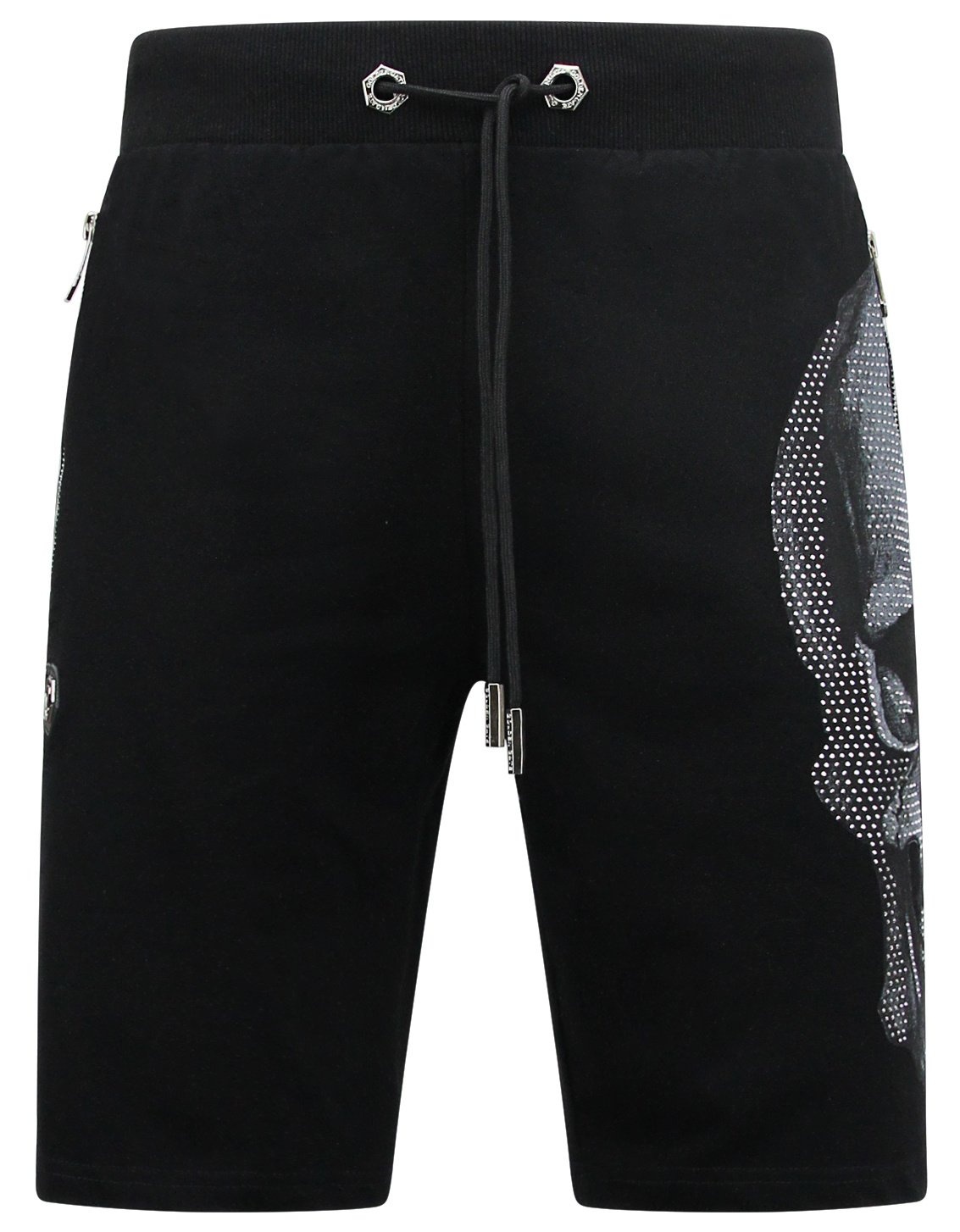 Skull - Rhinestone Shorts - Svart