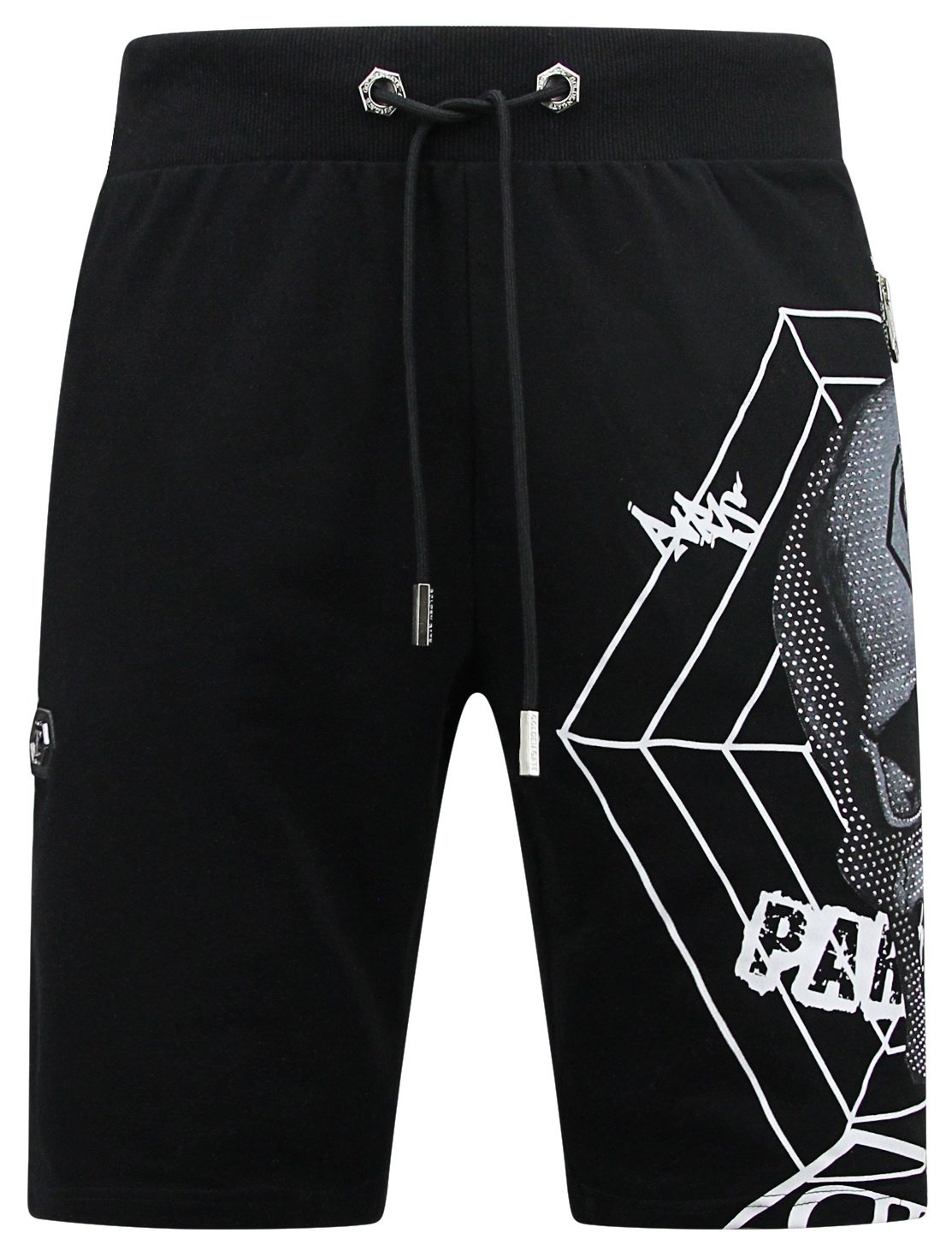 Skull - Rhinestone Shorts Svart