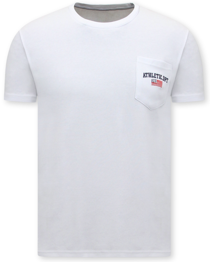 Vit T-Shirt Herr Med Rund Hals