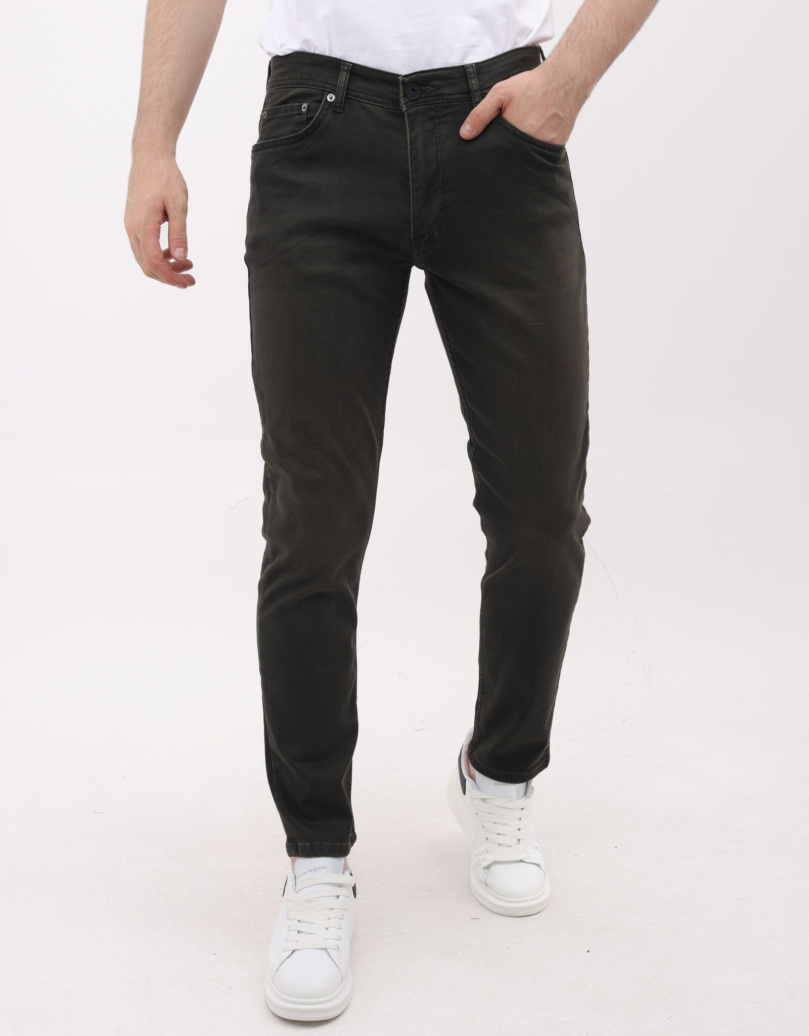 Jeans Herr - Regular Fit - Jeans Stretch För Män - MM-R- - Mörkgrön