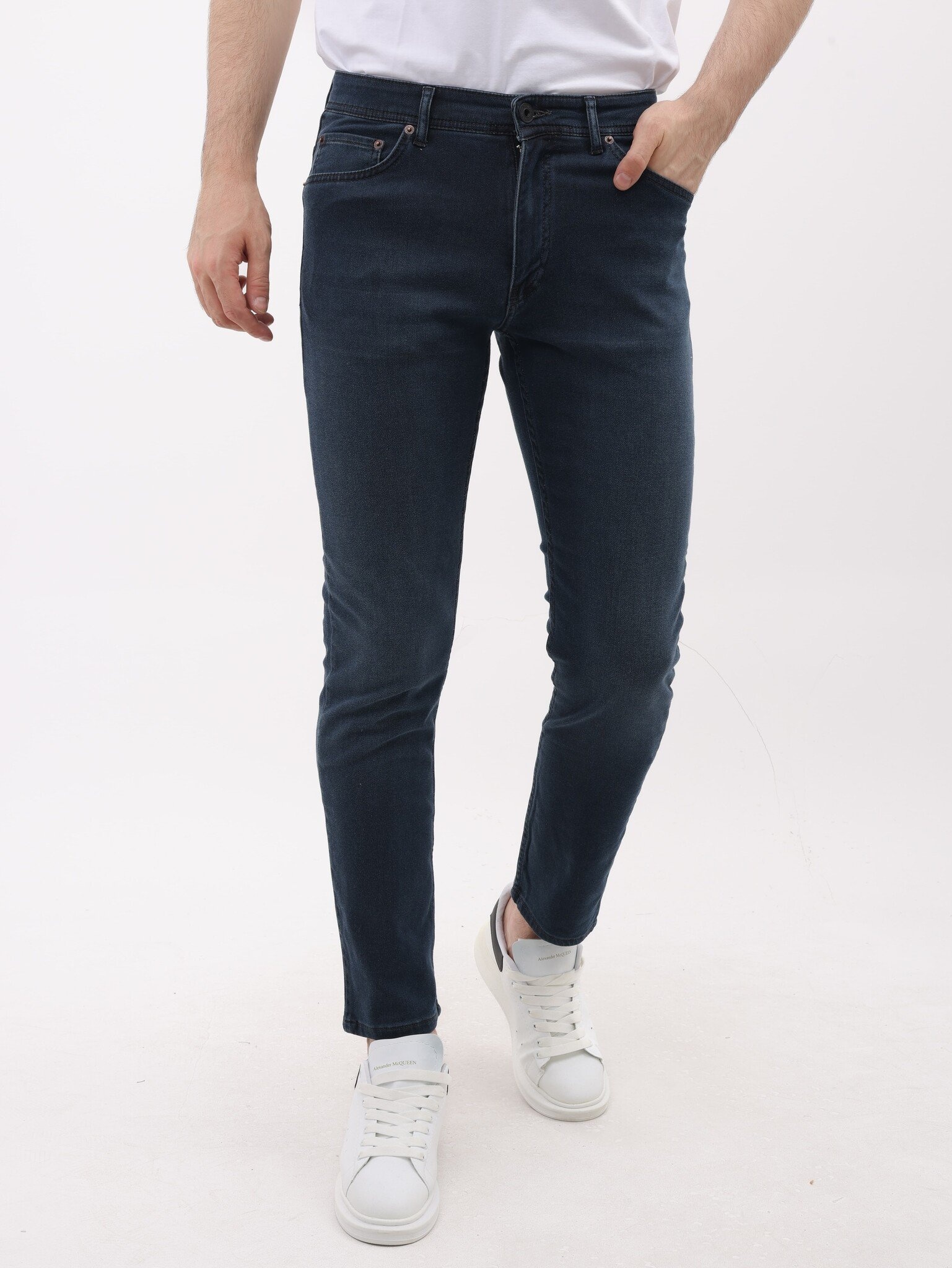 Jeans För Män - Regular Fit - Stretchjeans Män - MM-R- - Mörkblå