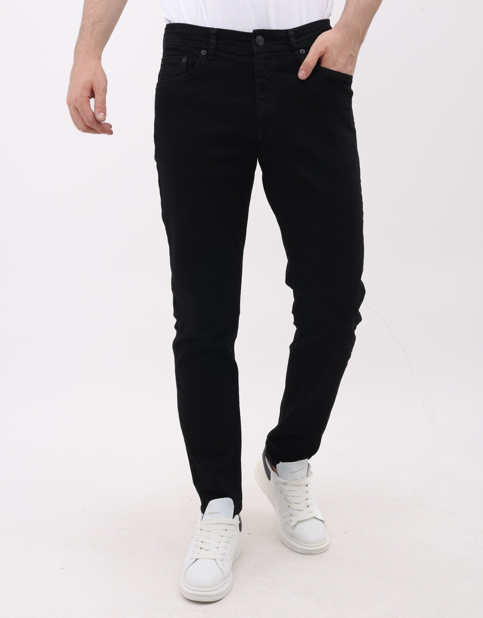 A Svarta Herrjeans - Regular Fit Stretch - MM-R- - Svart