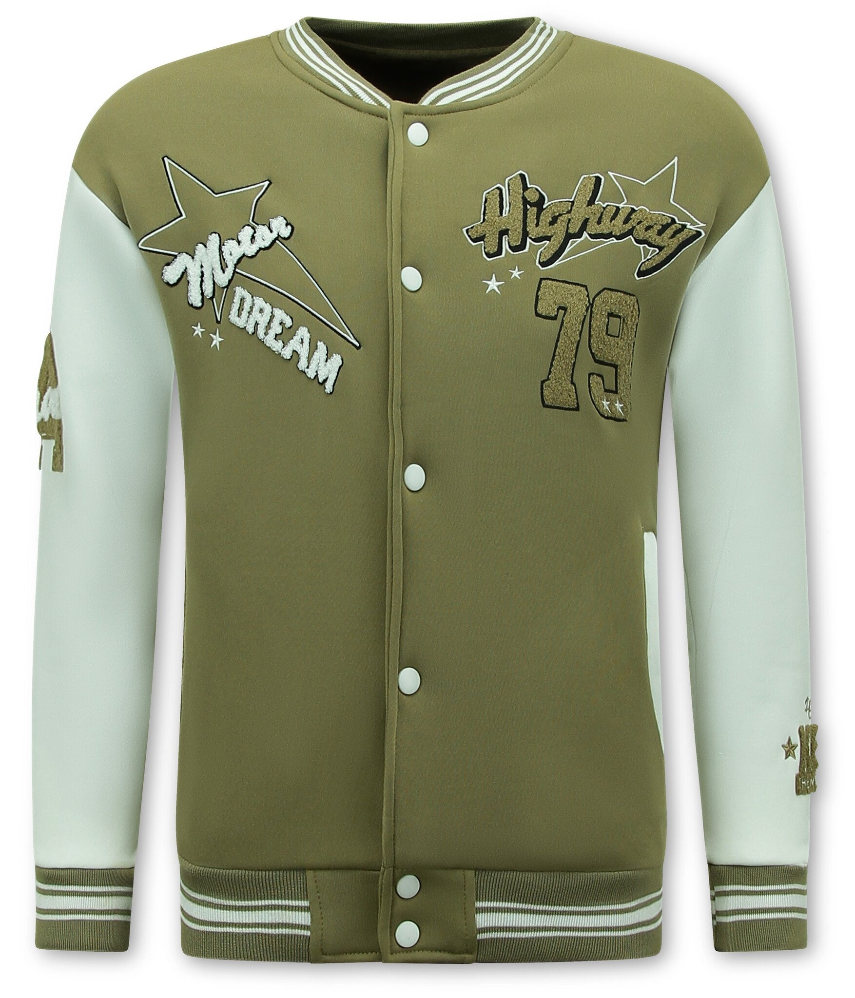 Baseballjacka - Collegejacka Herr - Brun