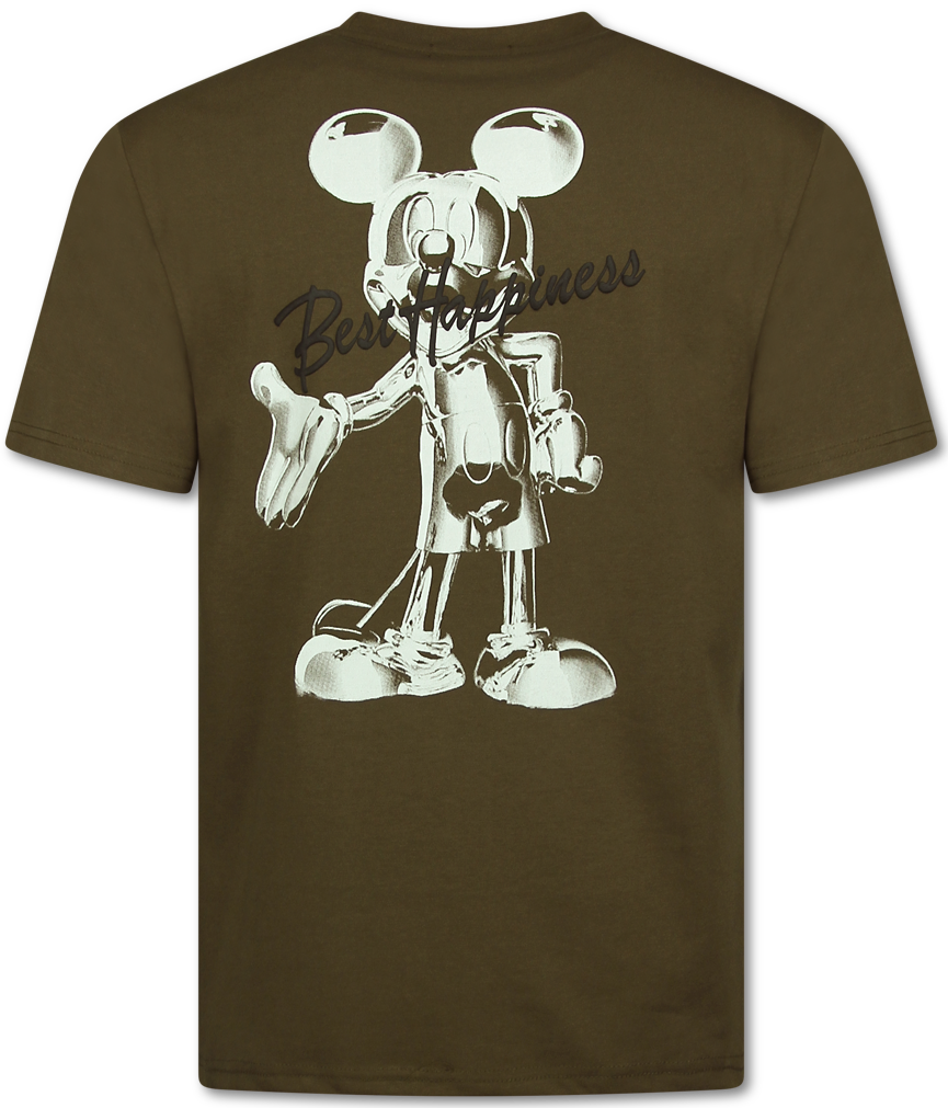 Herr-T-Shirt Med Roligt Tryck - Stor T-Shirt Herr - Happiness - Brun