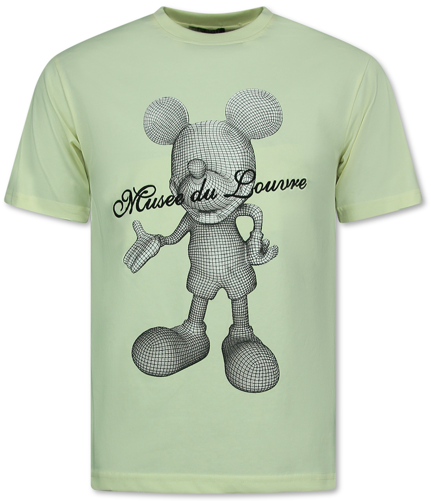 Herr-T-Shirt Med Tryck - Stor T-Shirt Herr - Mus - Gul