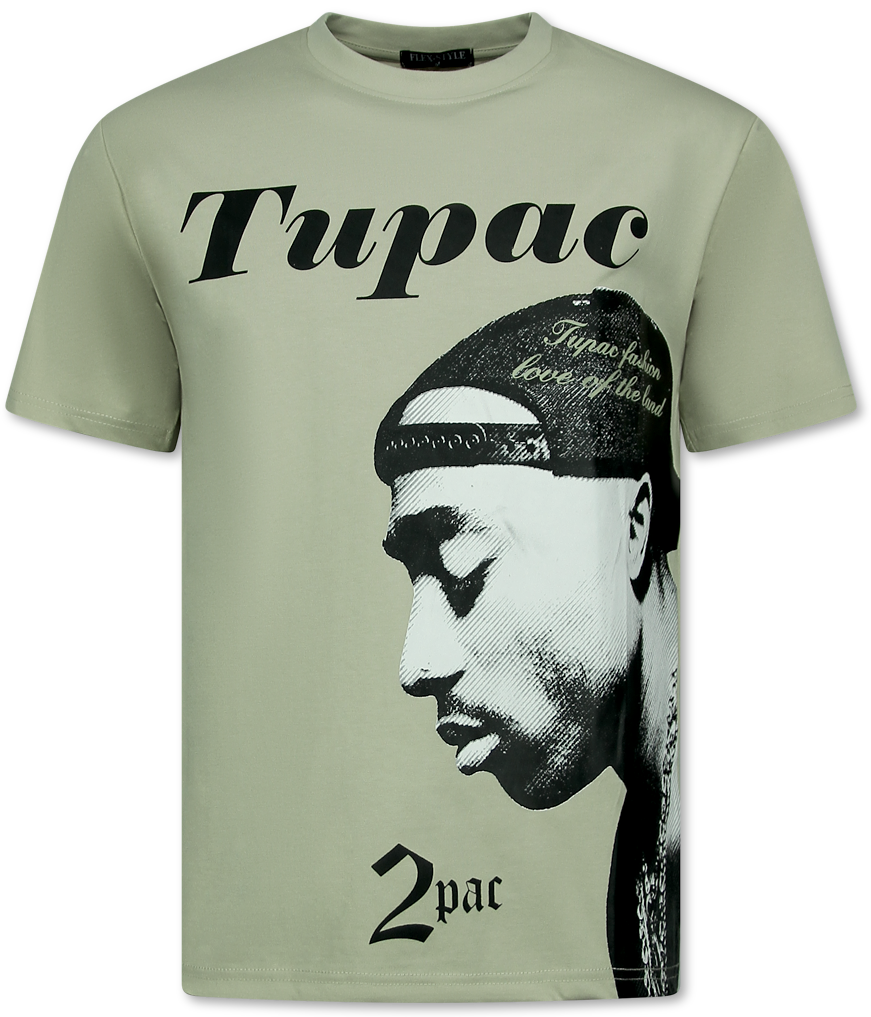 Tupac - Herr T-Shirt Med Tryck - Herr T-Shirt Med Tryck - Rolig Skjorta - Brun