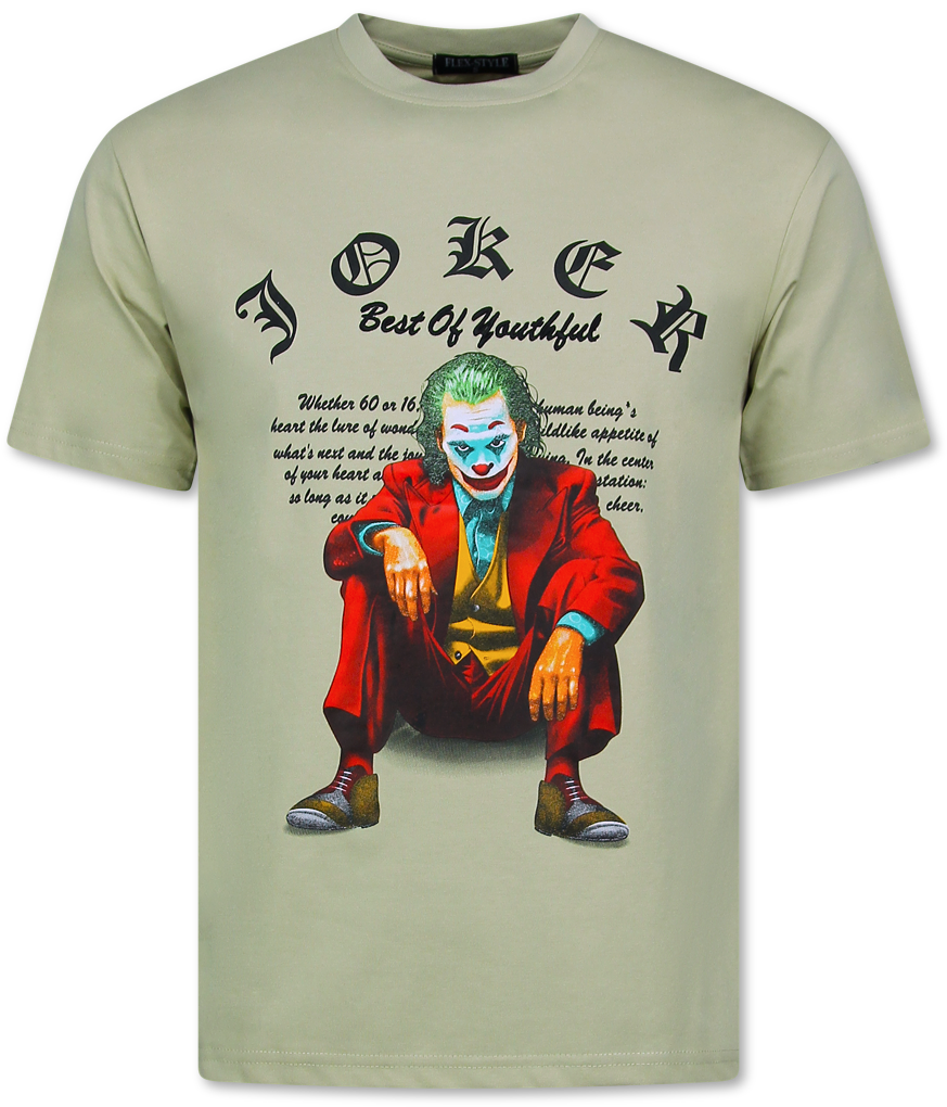 Roliga T-Shirt För Män - Oversize T-Shirt För Män - Joker - T-Shirt För Män Med Tryck - Rolig Skjorta - Brun