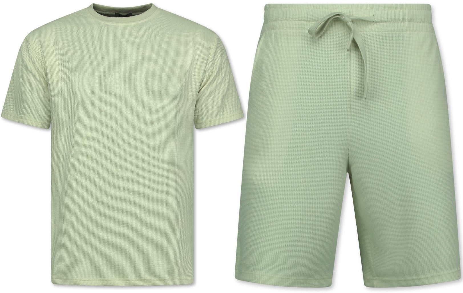 Herr Sommarset - Ribbad Oversized - Tvådelad - Twinset - Set I Set - Beige