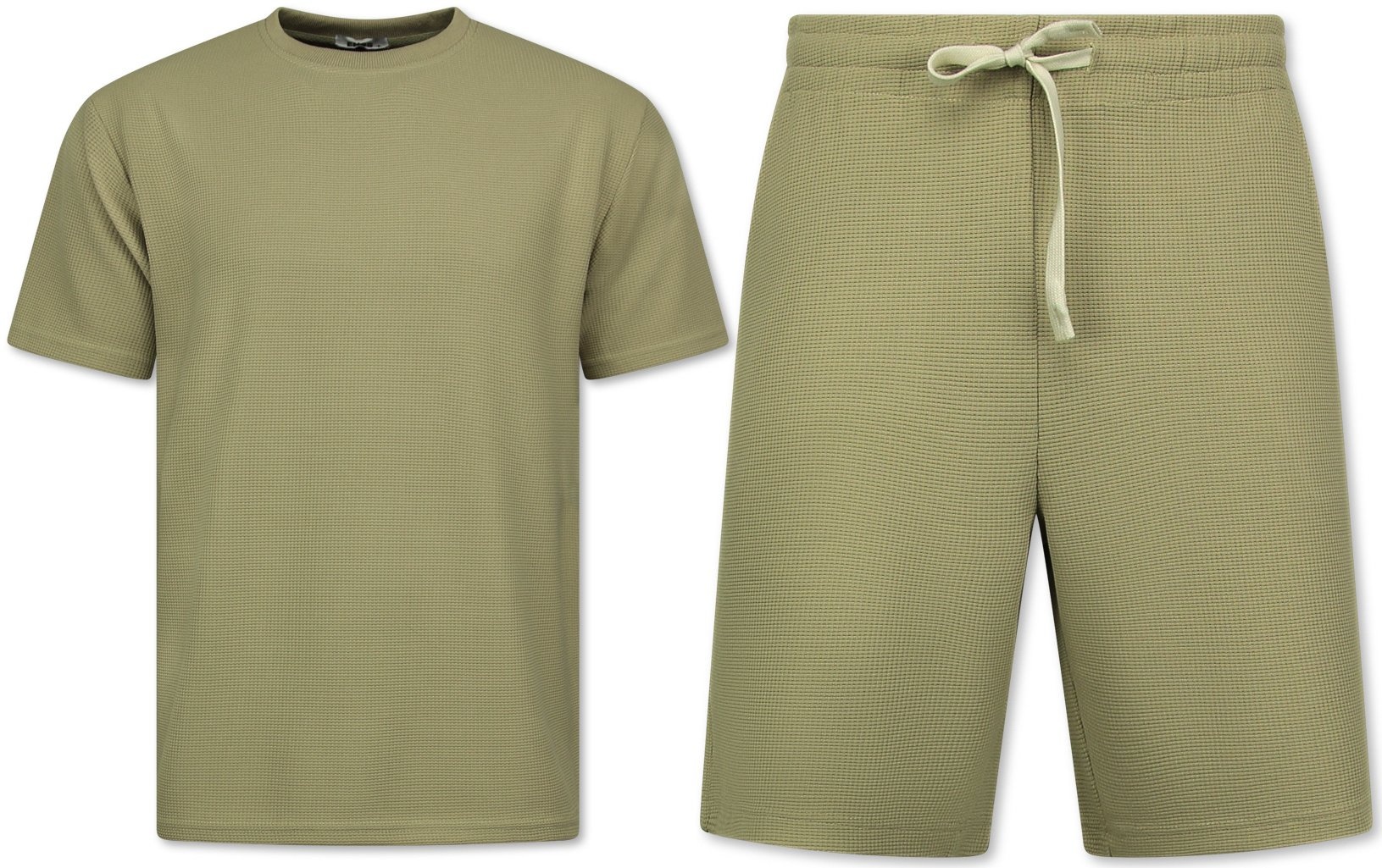 Herr Sommarset - Ribbad Oversized - Tvådelad - Twinset - Set I Set - Brun