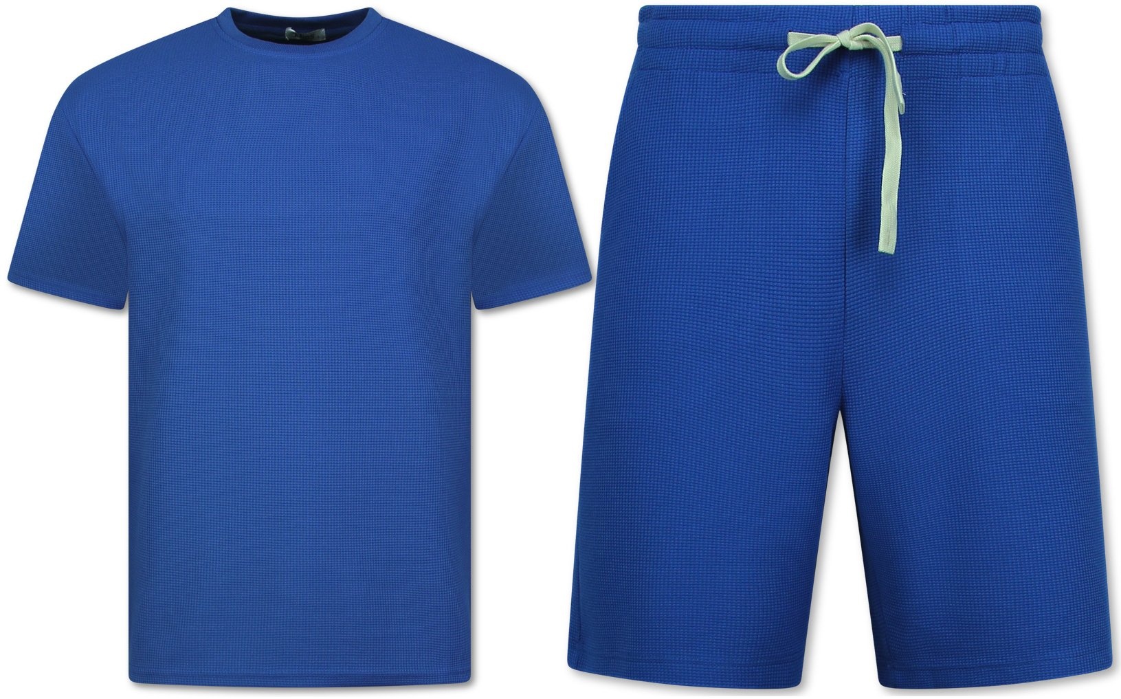 Herr Sommarset - Ribbad Oversized - Tvådelat - Twinset - Set I Set - Blå
