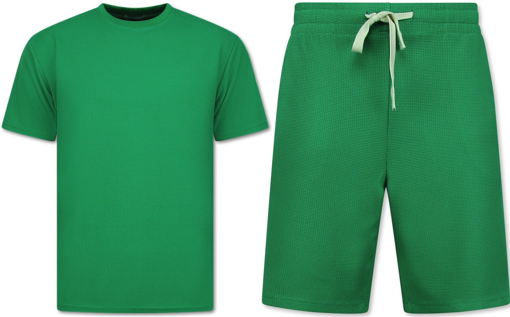 Herr Sommarset - Ribbad Oversized - Tvådelat - Twinset - Set I Set - Grön