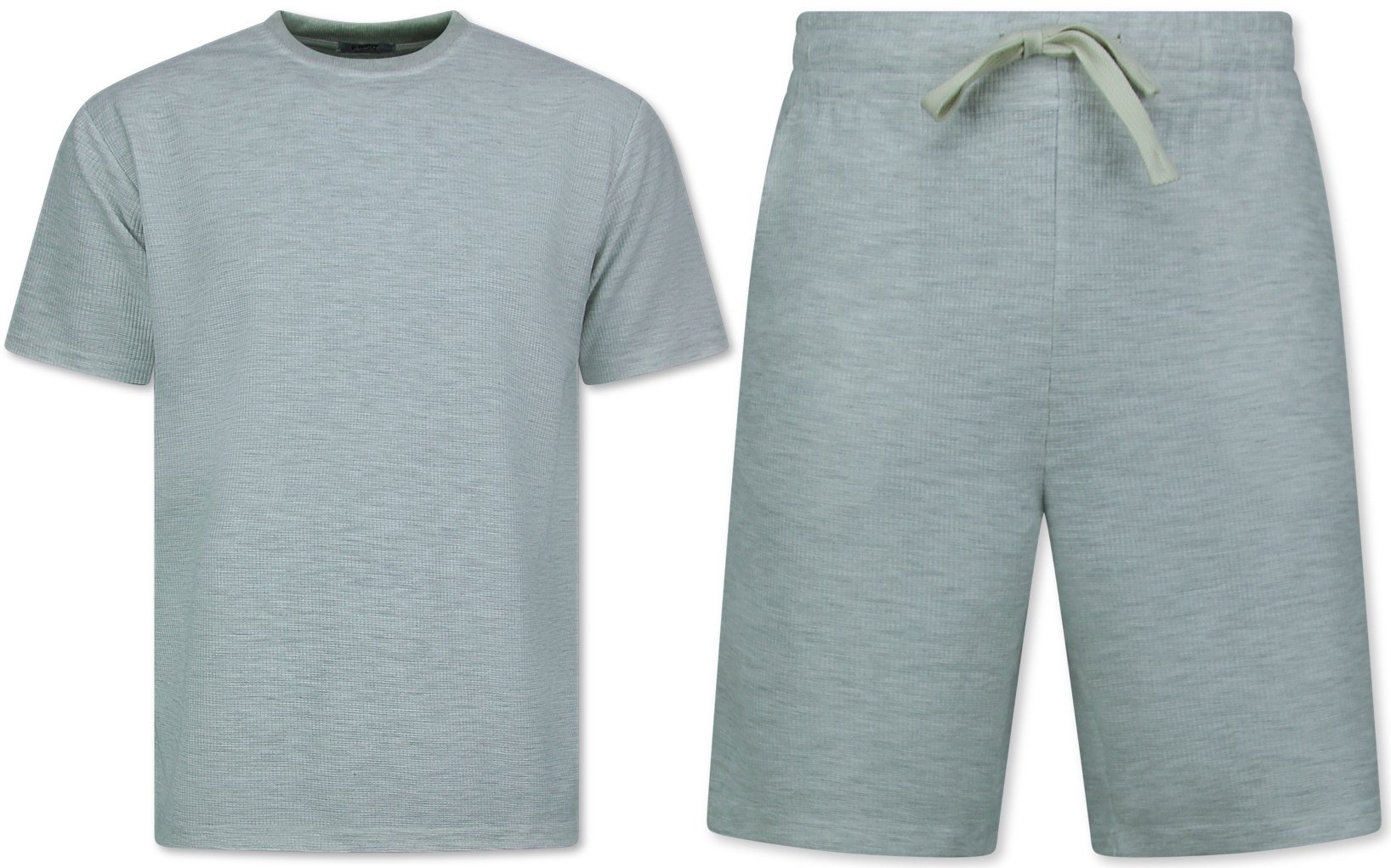 Herr Sommarset - Ribbad Oversized - Tvådelad - Twinset - Set I Set - Grå