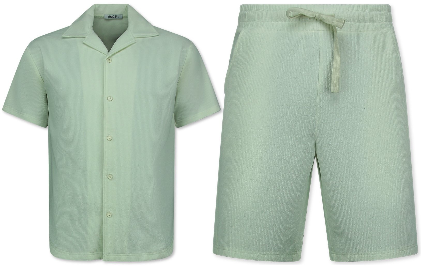 Twinset - Ribbad Överdimensionerad Skjorta - Herr Sommarset - Tvådelat - Set I Set - Beige