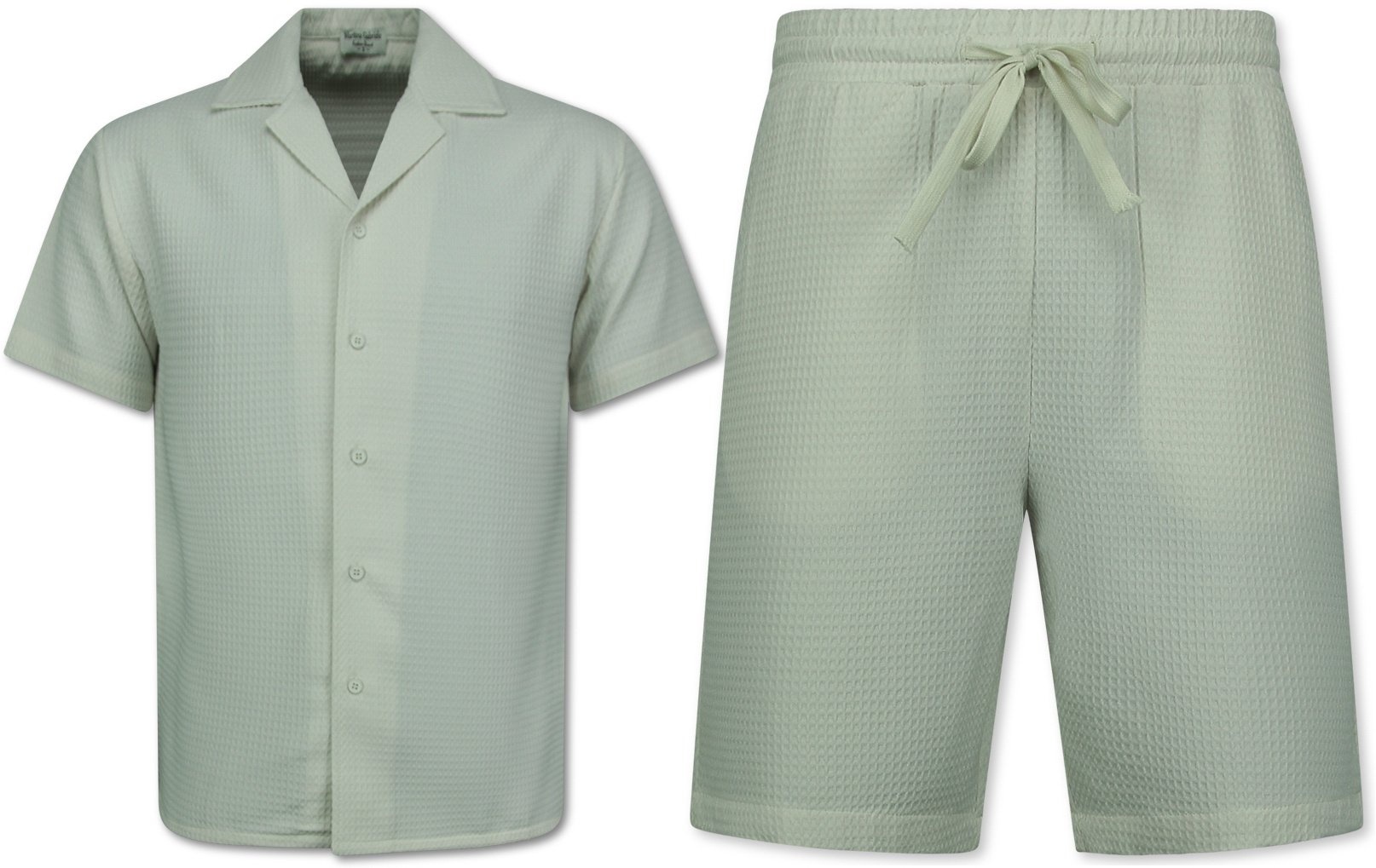Ribbad Överdimensionerad Skjorta - Herr Sommarset - Tvådelat - Set I Delmodell - Beige