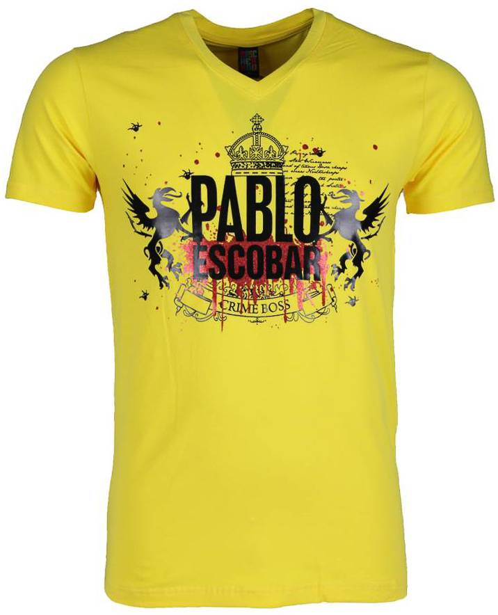 Pablo Escobar Crime Boss - Herr T-Shirt Gul