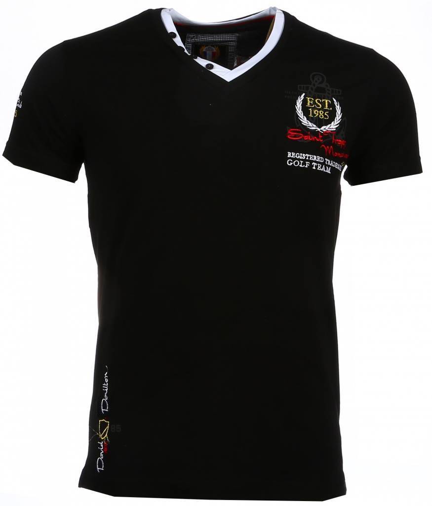 Broderi Riviera Club - Herr T-Shirt Svart