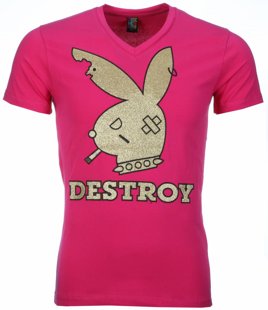 Bunny Destroy Print - Herr T-Shirt Ros