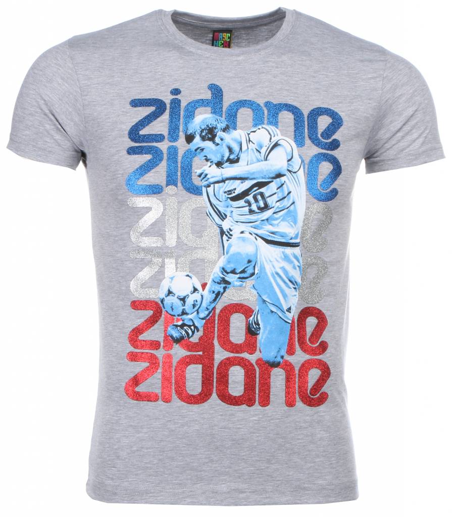 Zidane Print - T-Shirt Herr Grå