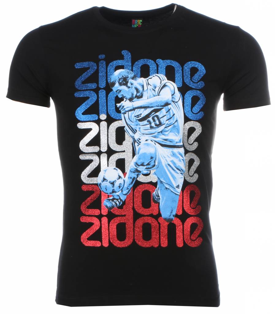 Zidane Print - Herr T-Shirt Svart