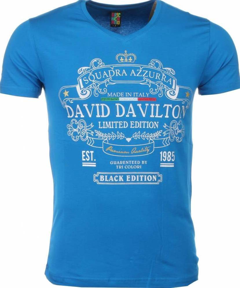 Black Edition Print - T-Shirt Herr Blå