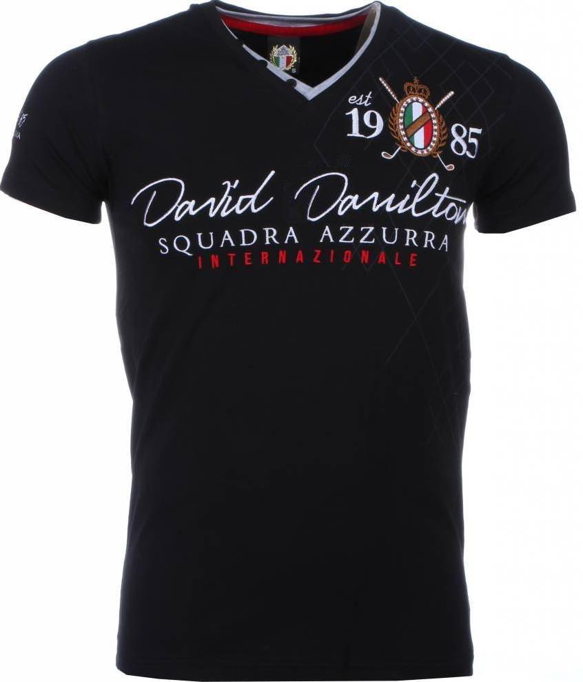 Broderi Squadra Azzura - T-Shirt Herr Svart