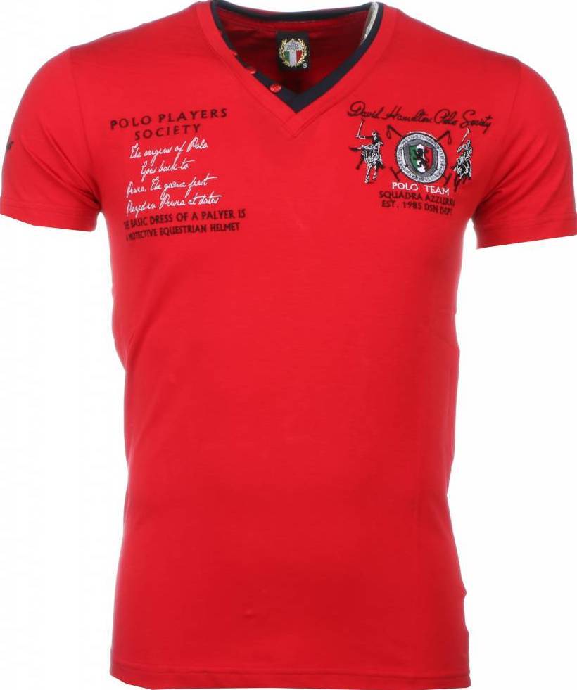 Broder Polo-Spelare - Herr T-Shirt Röd